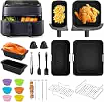 Set Accessori Per Friggitrice Ad Aria Philips Dual Basket - 23 Pezzi Con Stampi Silicone, Griglie E Utensili Per Serie 3000-5000 - Foto 11