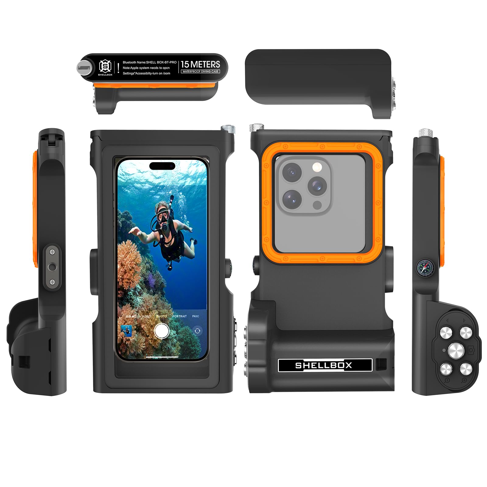 Custodia Impermeabile Smartphone IPX8 Porta custodia cellulare impermeabile 15m Subacquea compatible per iPhone 13 14 15 16 Pro 13 14 15 16 Pro Max Samsung S25 S24 S23 Xiaomi Redmi Note 14 13 12