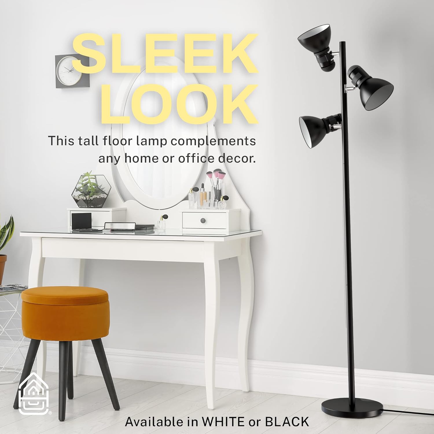 3 light floor lamp swivel corner light for living room