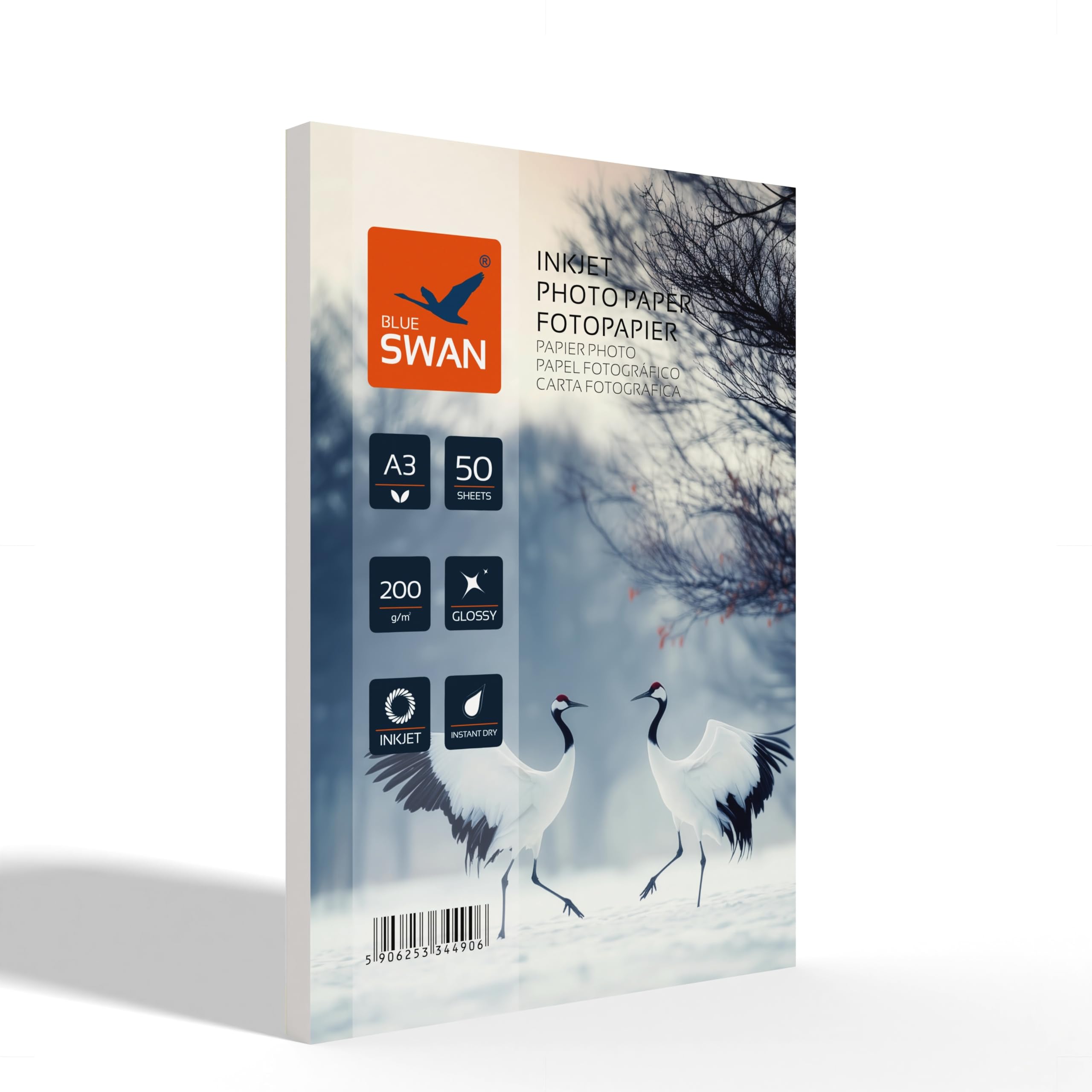 BLUE SWAN Carta Fotografica Lucida A3 200 g/m² 50 Fogli 297 × 420 mm
