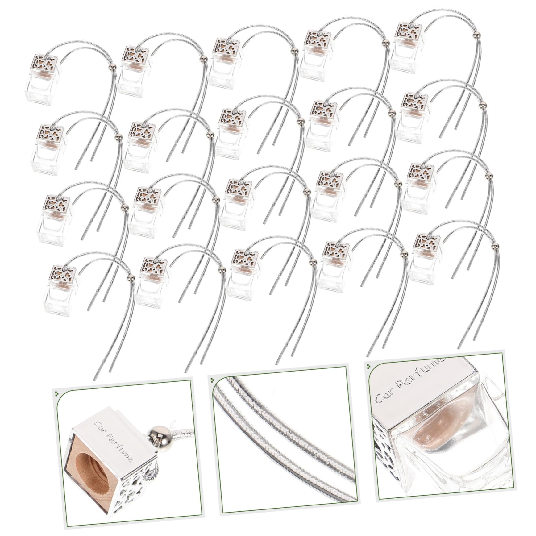 Vaguelly 20 Stück Auto Aroma Diffusor aus Glas 8ml Tragbar und Einfach zu Verstauen Hängende Diffusorflaschen für Fahrzeug und Wohnkultur