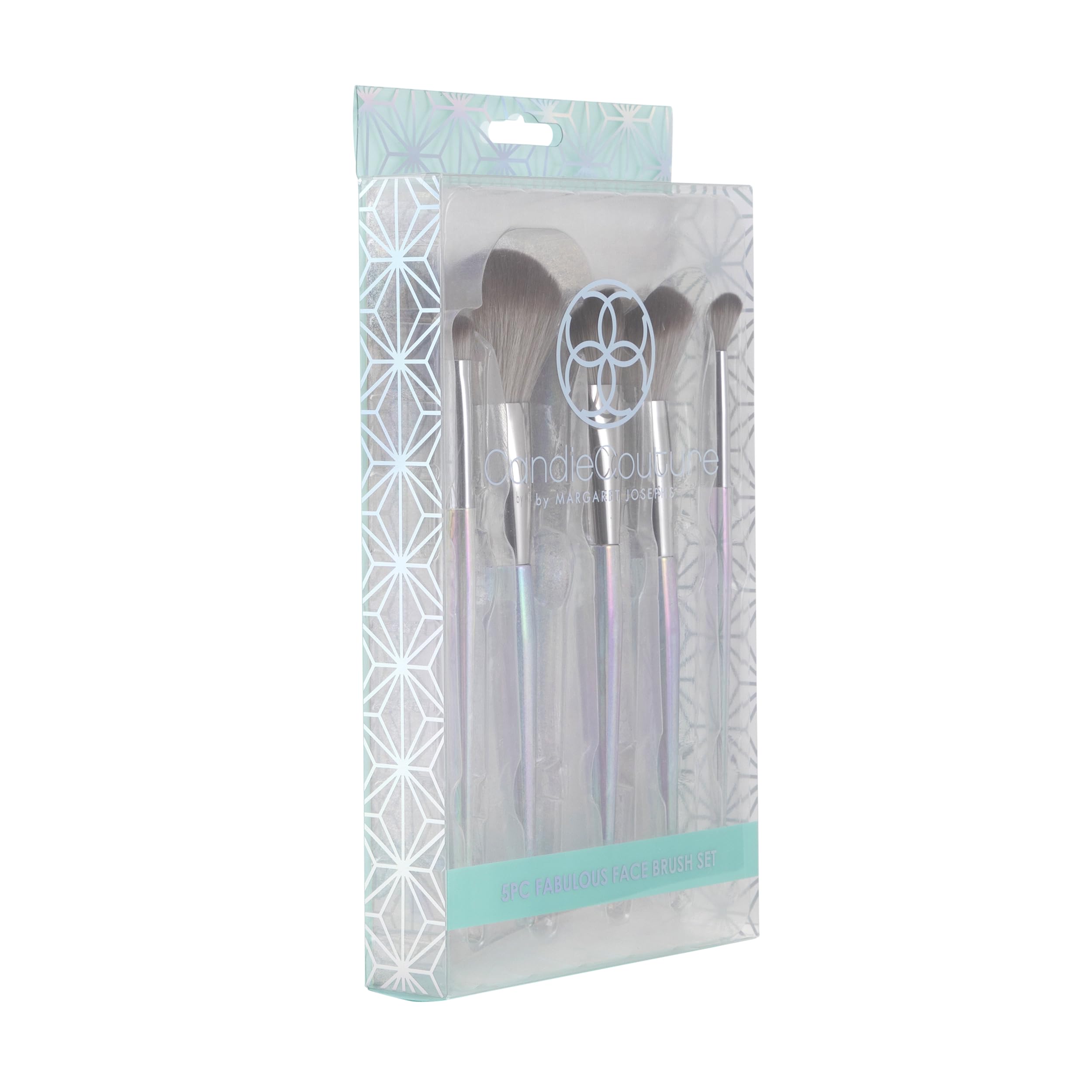 Candie Couture Lot de 5 pinceaux de maquillage comprenant un pinceau à ombre, un pinceau à fond de teint, un pinceau à poudre, un pinceau à blush biseauté et un pinceau