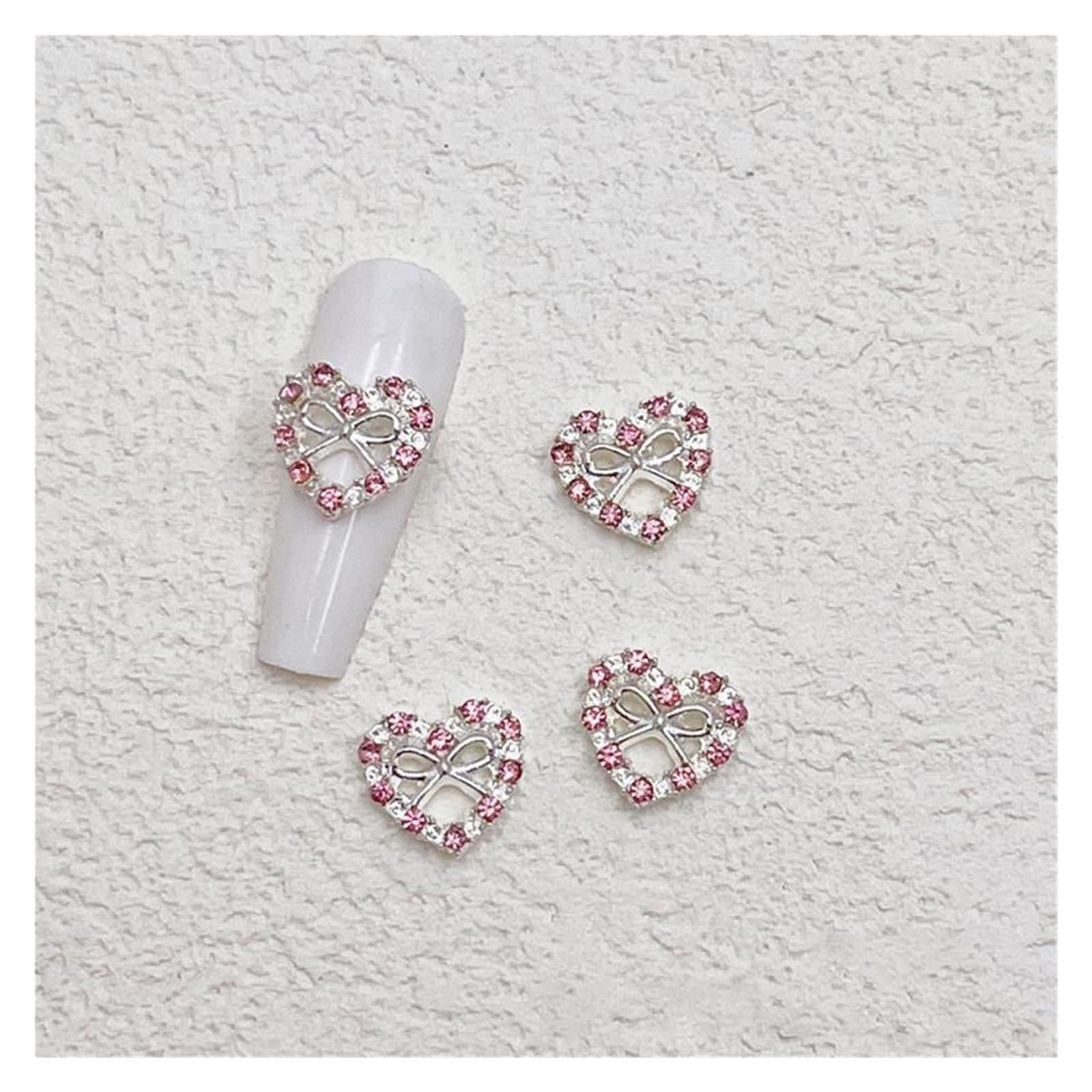 70pcs Mini 4 * 5mm Crystal Butterfly Nail Art Charms 3D Diamond Jewelry Parts Pink Clear Metal Manicure Decoation Rhinestones Gems(Color-05)