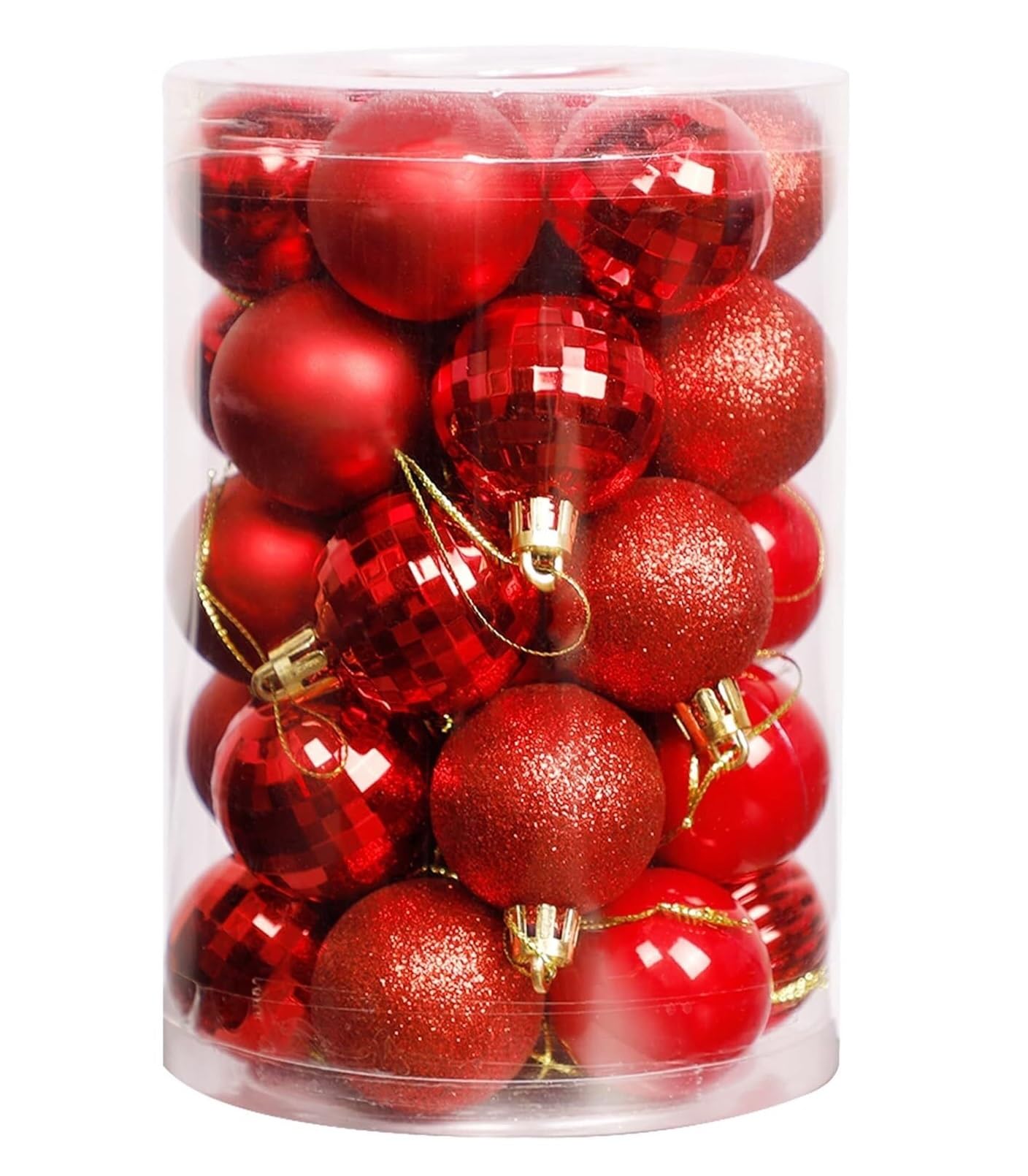 Weihnachtskugeln 36 Stück Weihnachtskugel-Ornamente, Weihnachtsbaumschmuck, Hängende Weihnachtskugeln Für Urlaub, Party, Weihnachten Dekoration(Rood)