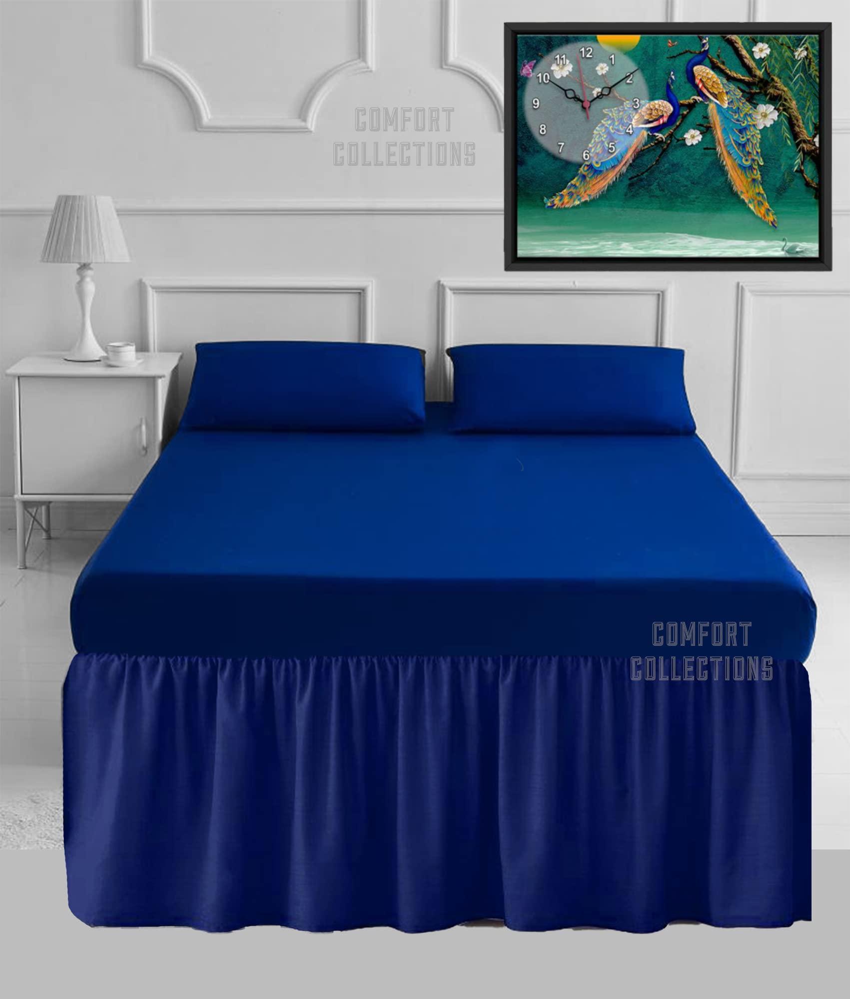 100% Poly Cotton Plain Dyed Percale Easy Care Royal Blue Pillowcase Pair Only