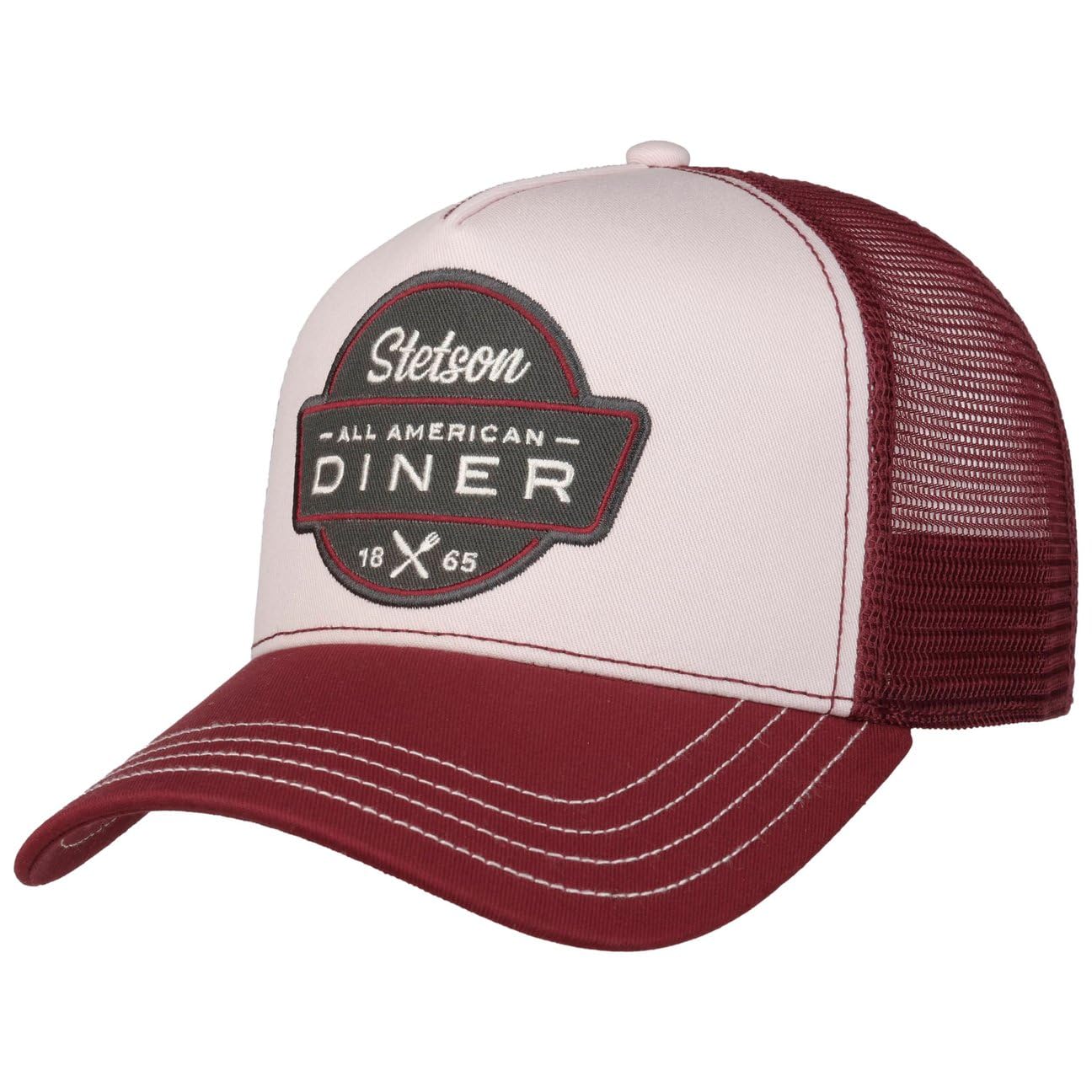 Stetson All American Diner 1865 męska czapka typu trucker – bejsbolowa siateczkowa czapka typu snapback, z daszkiem, podszewka, podszewka wiosna-lato