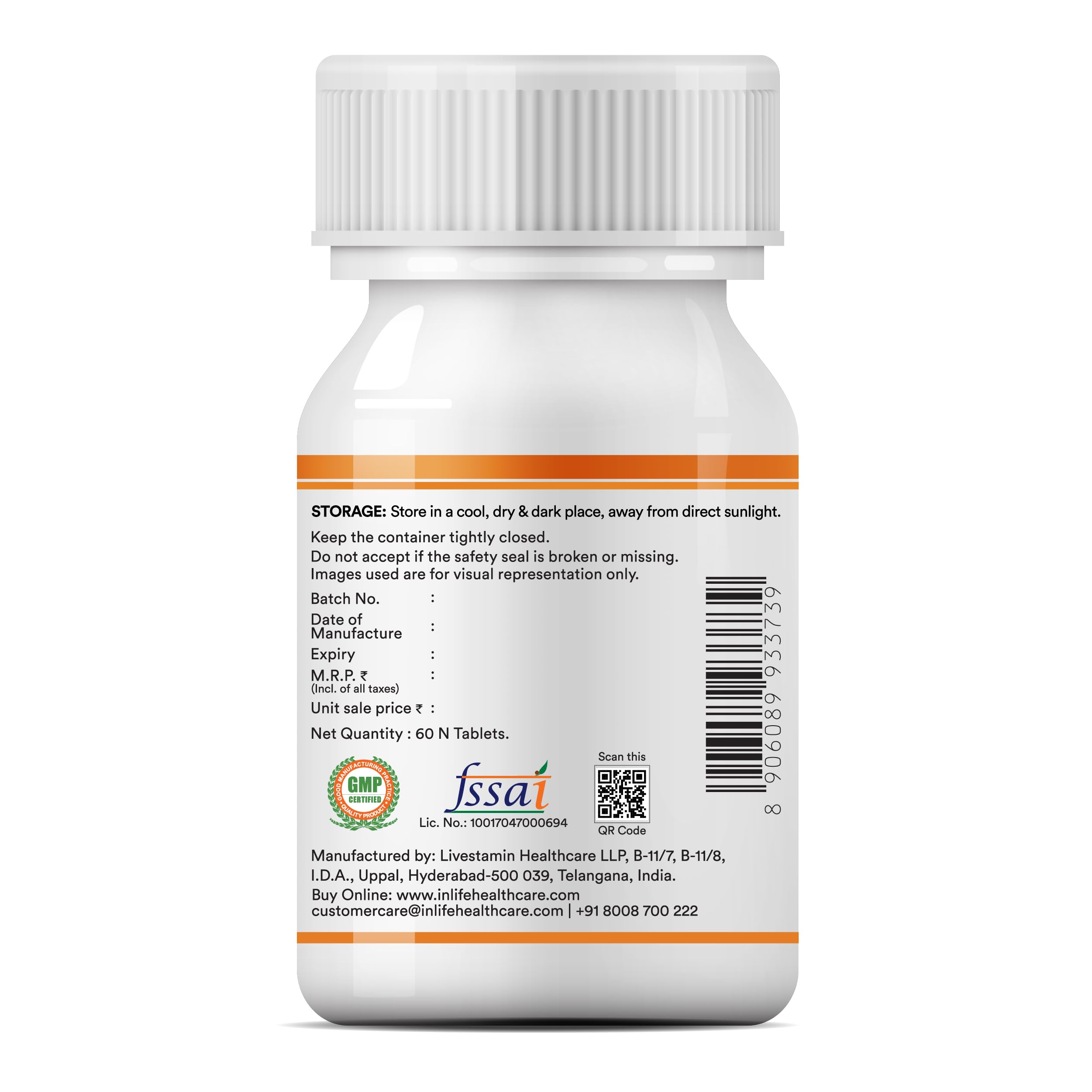 INLIFE Turmeric Curcumin Tablets with Piperine, 95% Curcuminoids, 60 Count — Amazon image 6
