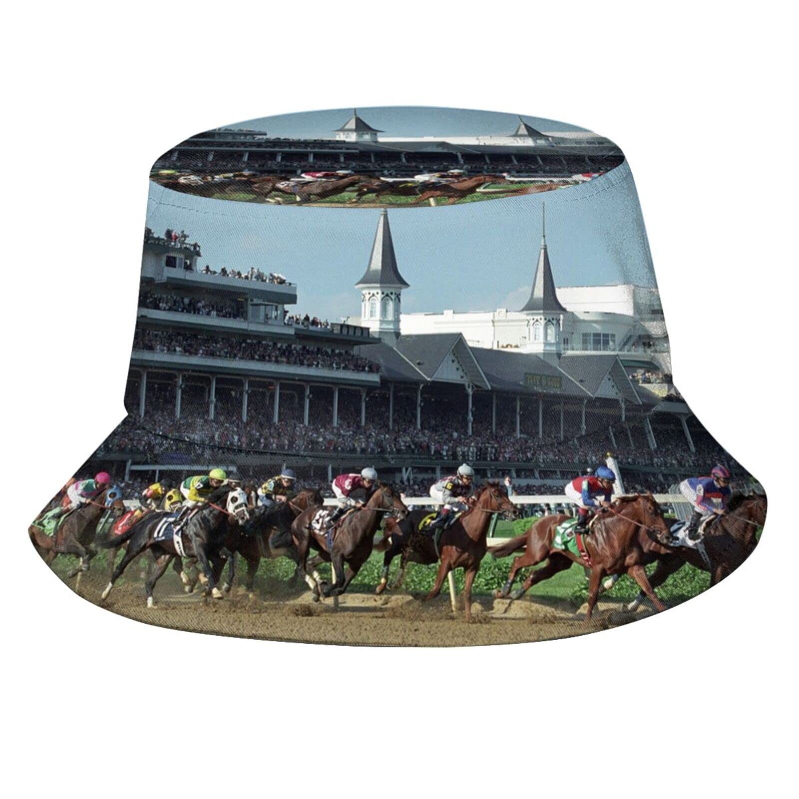 Rosihode Unisex Horse-004 Cool Horse Race Bucket Hat Beach Sun Hat Packable Fisherman Cap Travel Hat For Women Men, One Size