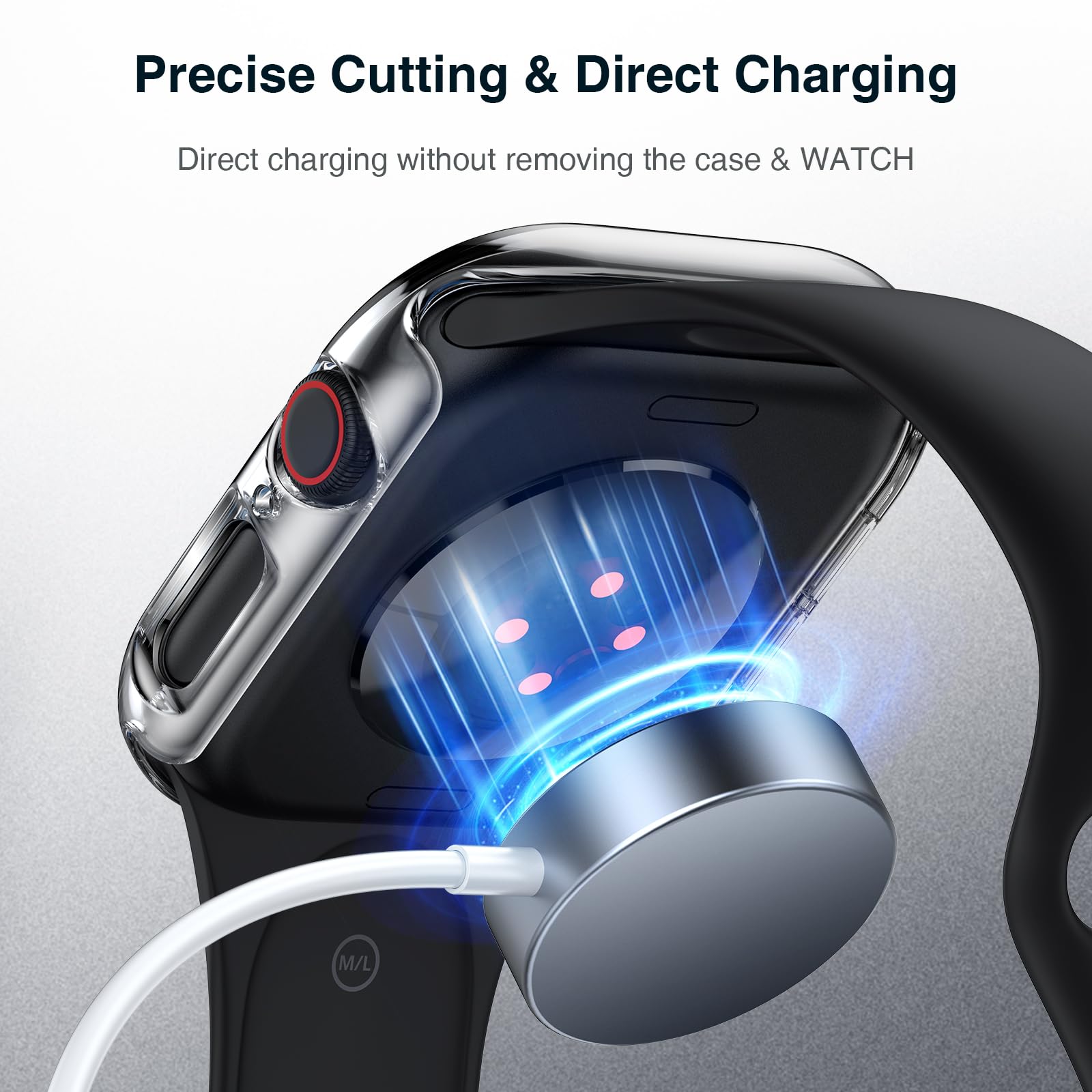 LK 2 Pezzi Cover per Apple Watch Series 10 46mm, Vetro Temperato Cover Custodia per Apple Watch Series 10 46mm, [Durezza 9H] [HD Clear][Senza Bolle] [Anti-Graffio]-clear