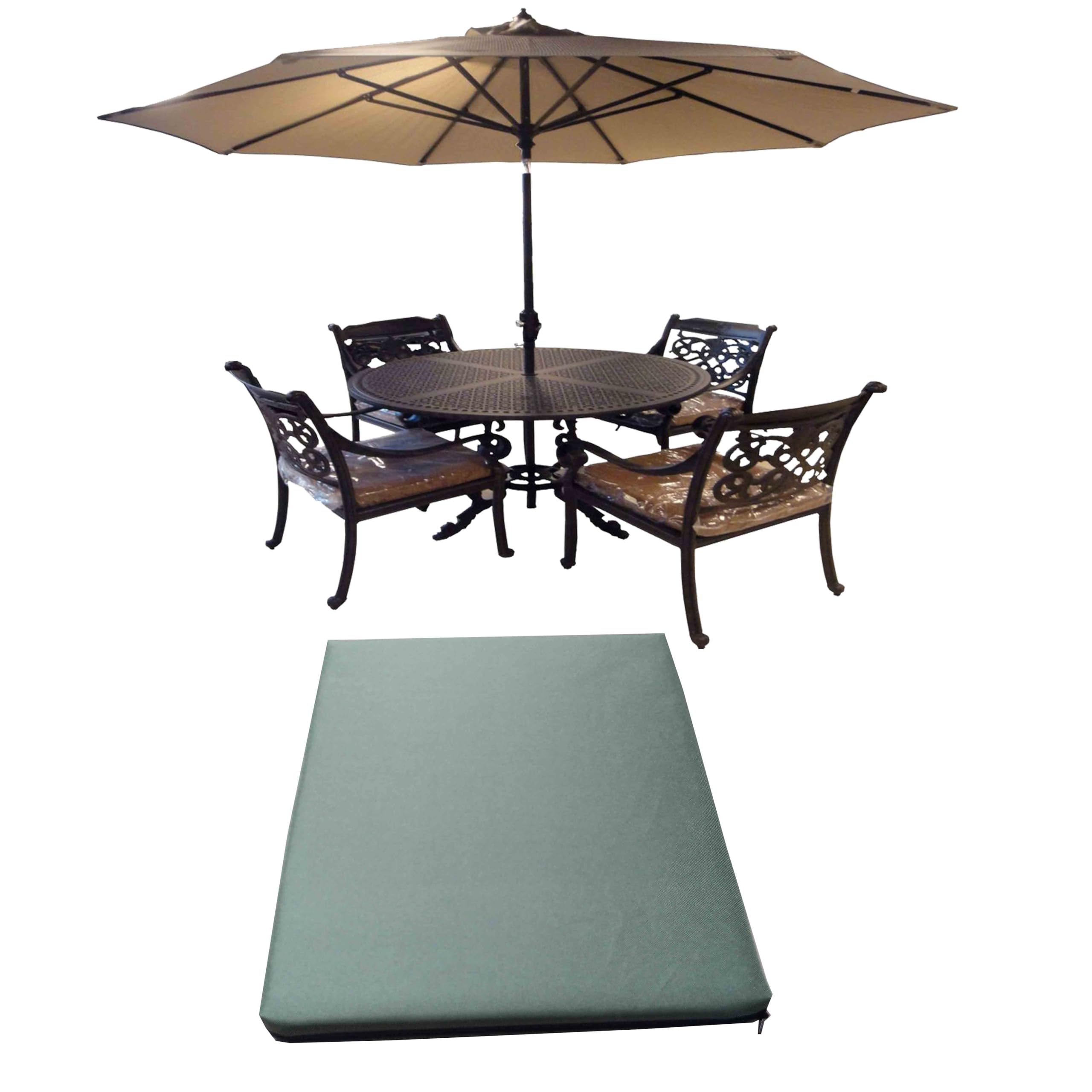 GRIZZLY FOAM Outdoor Indoor Seat Cushion Pads for Rattan Furniture Waterproof Dining Chairs Wheelchair Removeable Zipped Cover Ask Any Custom Size (Olive Green, 22x24x4inch 55x60x10cm)