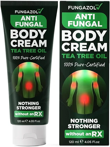 Antifungal Body Cream for Ringworm & Athlete’s Foot | Strength Formula with Tea Tree Oil | Helps With Itching, Burning & Scaling Relief | Treatment For Skin Fungus | 4.05 fl oz