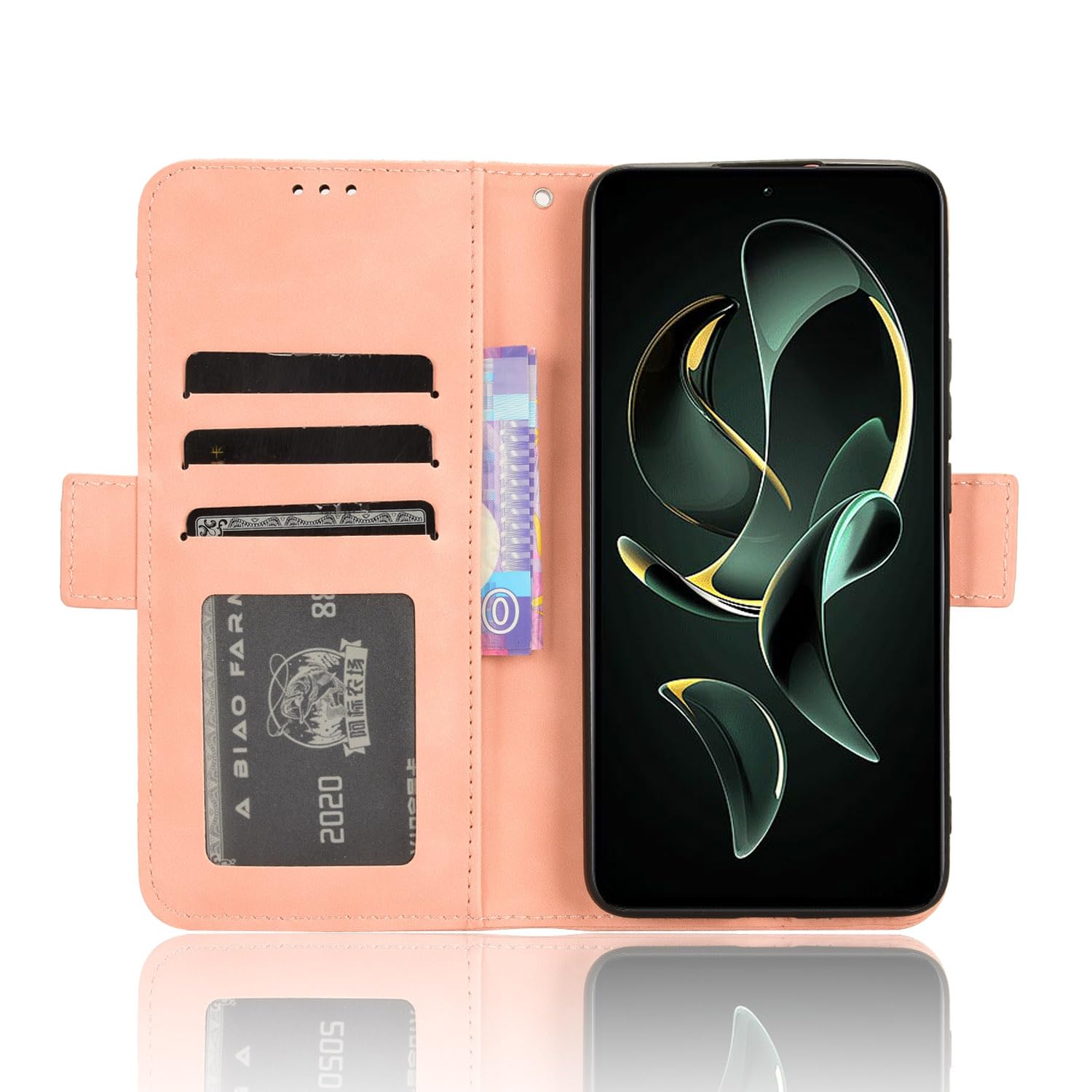 Custodia Flip in Tessuto Oxford e Pelle PU Compatibile con ZTE Blade V40 Design, Cover Protettiva con Chiusura Magnetica e Tasche per Carte (Rosso rosa