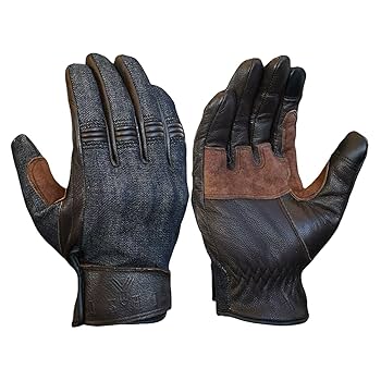 ROLL ロール　レザー　バイカーグローブMサイズ Amazon.co.jp: ストレッチデニム&ゴートレザー， バイカー