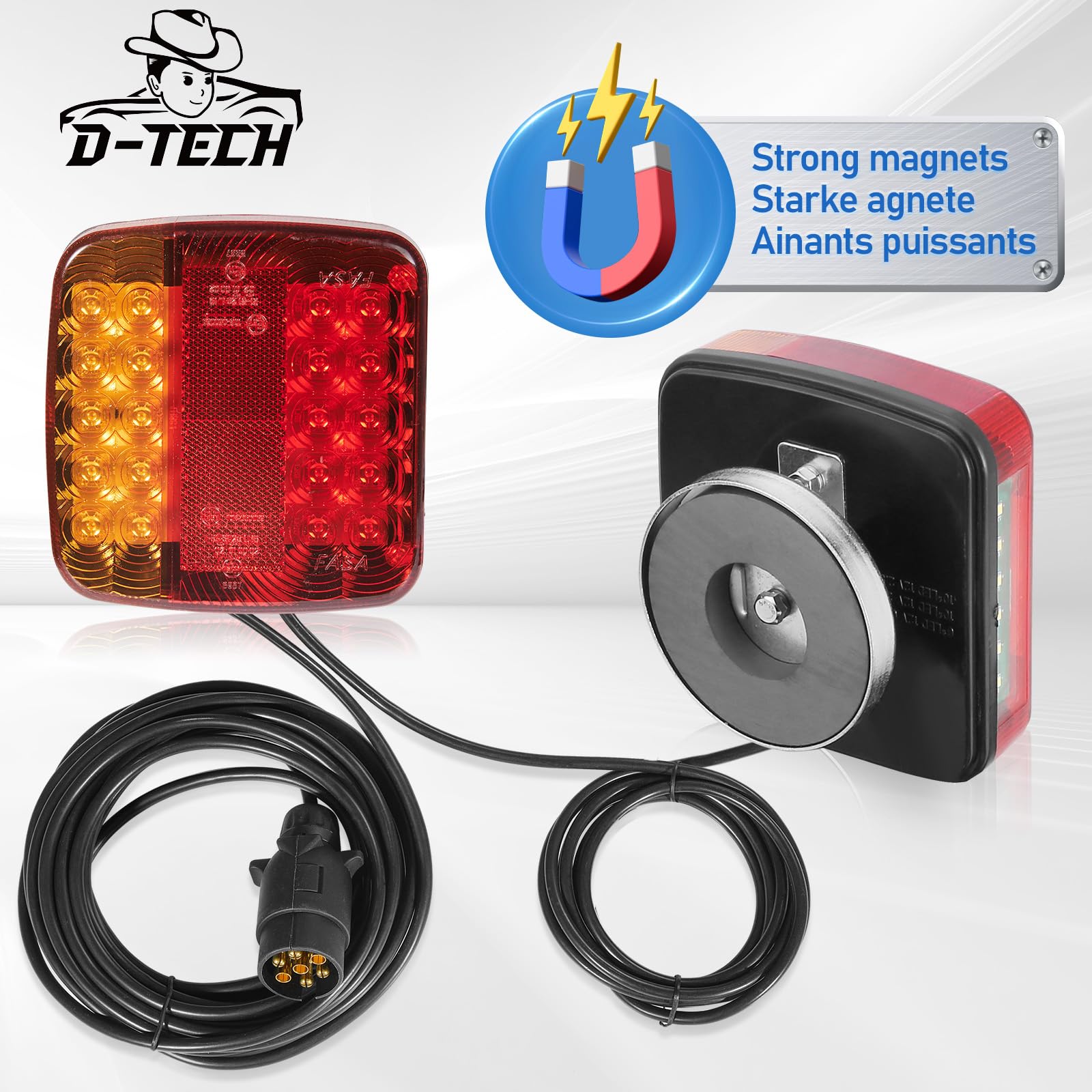 Justech Luci Posteriori Per Rimorchio - 2 Pezzi 12V Impermeabili Con Certificazione E-Mark - Foto 6