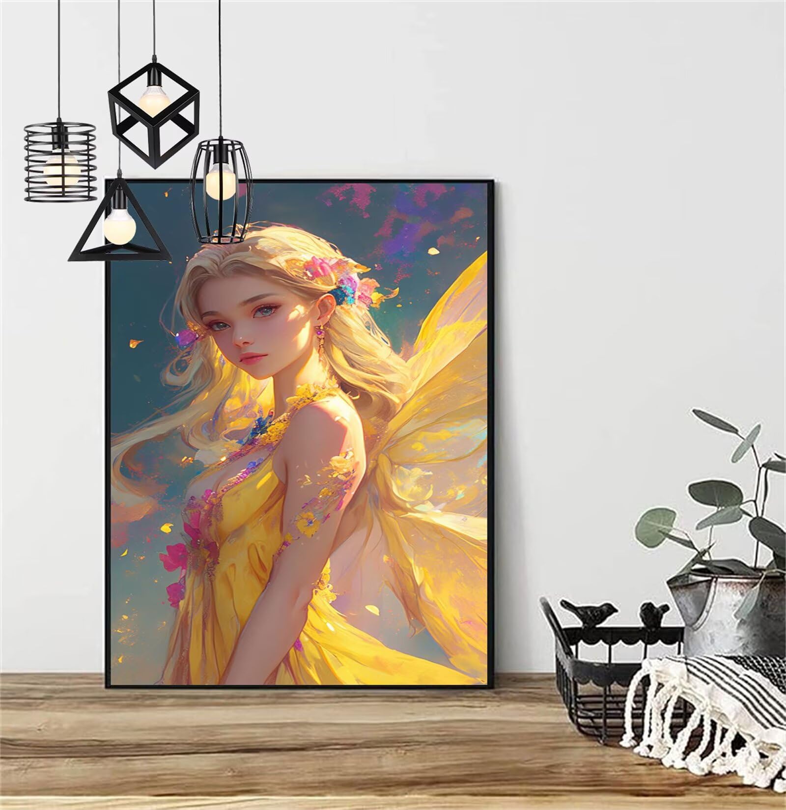 Malarstwo diamentowe, wróżka, malarstwo diamentowe, piękno 2025, 60 x 90 cm, kryształowy haft krzyżykowy, obrazy do majsterkowania, dla dziewczynek 8 lat, zestaw do majsterkowania, do domu, na ścianę