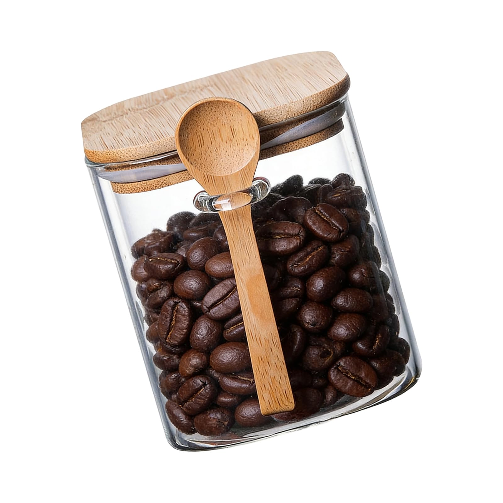 Tsophreniq Airtights Sealed Storage Jar for Coffee and Dry Goods Featuring Acrylic Body and Wood Lid Transparent Acrylic Food Containers