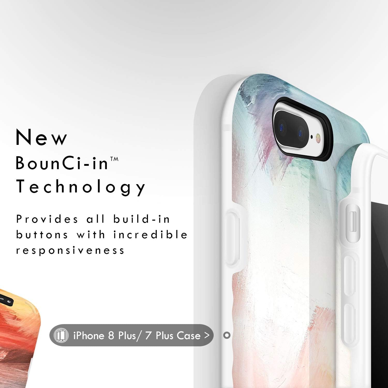 iPhone 8 Plus & iPhone 7 Plus Case Watercolor, Akna Charming Series High Impact Silicon Cover with Full HD+ Graphics for iPhone 8 Plus & iPhone 7 Plus (Graphic 101777-U.S)