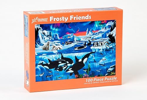 Miniatura 2 de Vermont Christmas Company Frosty Friends - Rompecabezas de 100 piezas, piezas grandes, perfecto para niños y personas mayores