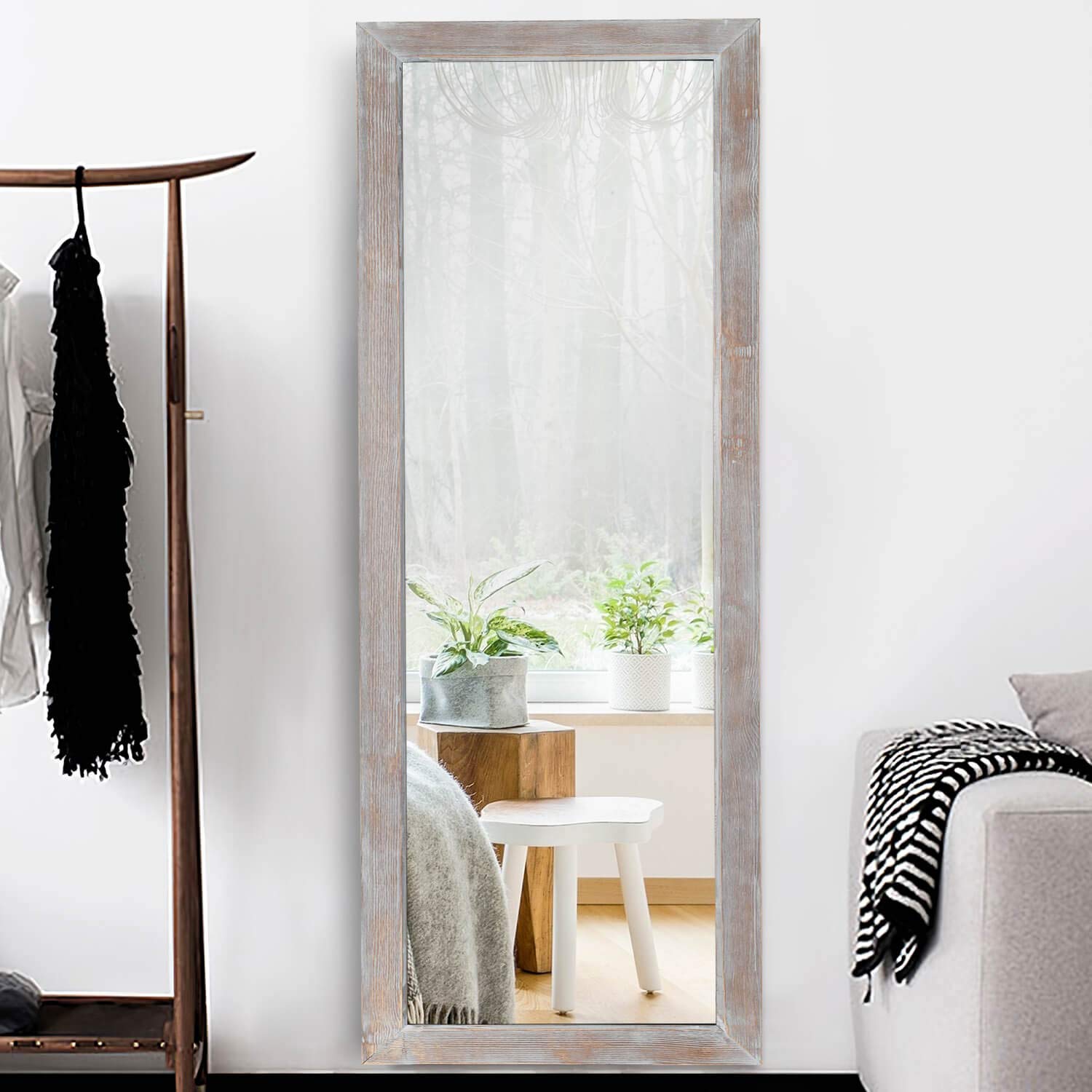 Elevens Traditional Full Length Floor Mirror 65"x22" Rustic Tall Floor