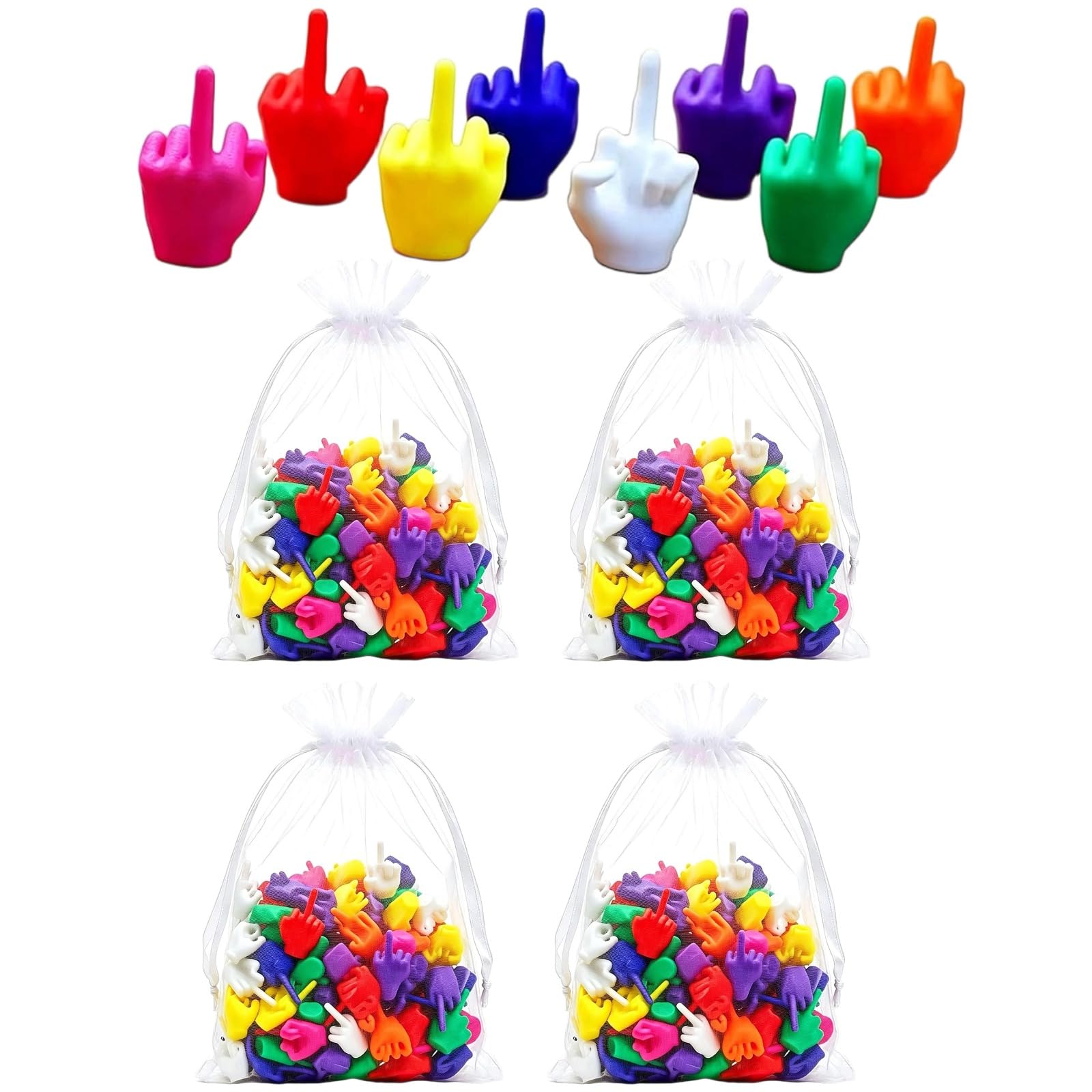 Mini Middle Fingers 200 Pack Novelty Gag Funny Set Christmas Party Decor