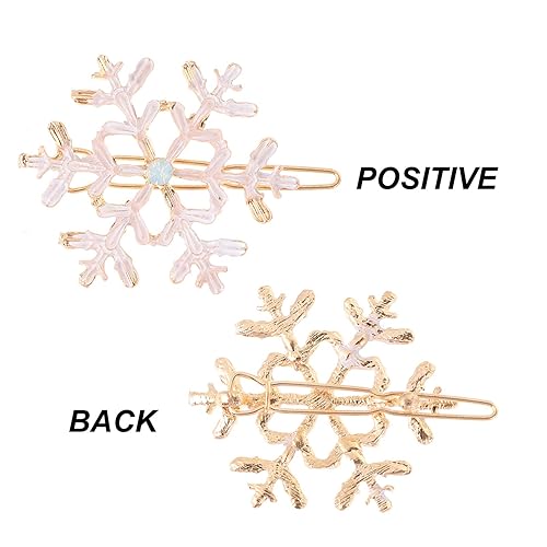 Miniatura 3 de Pinzas para el pelo de copo de nieve de Navidad, 6 pasadores de pelo de Navidad de invierno, tocado de copo de nieve, alfileres de aleación para