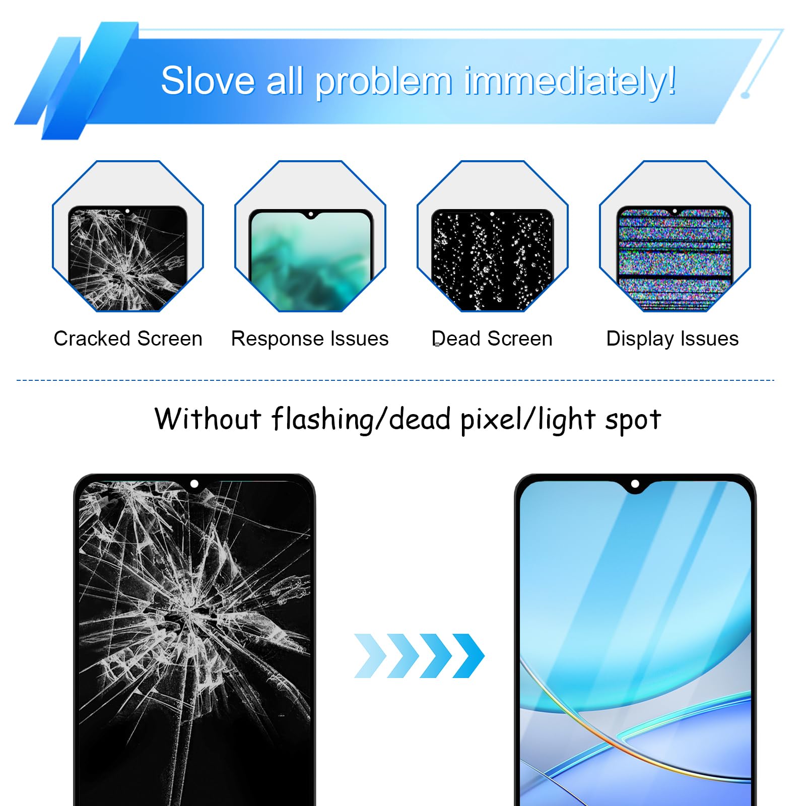 Dinow - Pantalla para Samsung Galaxy A13 4G SM-A135F SM-A137F, reemplazo de pantalla para Samsung A13 4G LCD táctil digitalizador con marco (con herramienta de reparación)