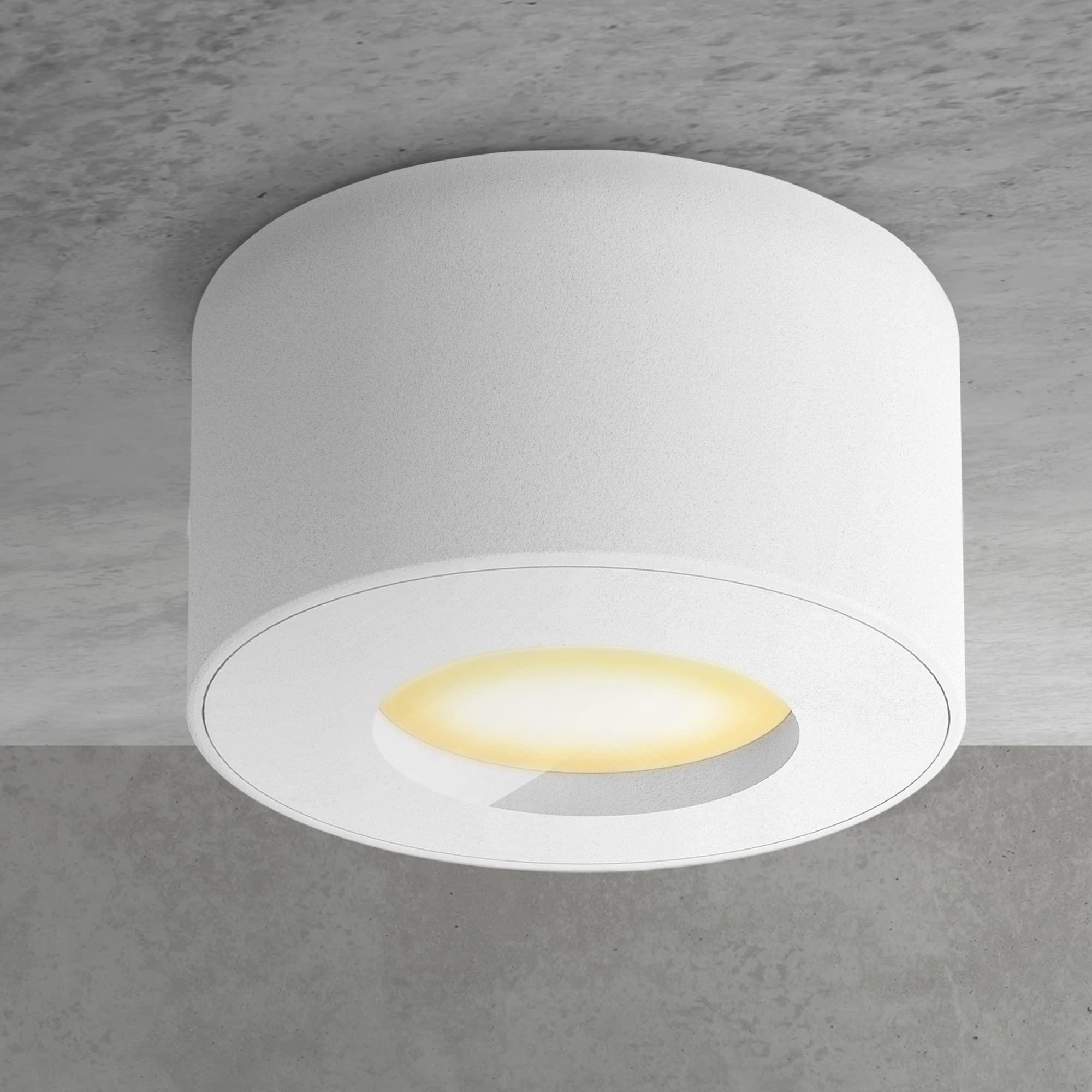 SSC-LUXon 4er Set CELI-1 Aufbauspots weiß IP44 mit fourSTEP Dimmbar ohne Dimmer LED 230V - Spots 4W warmweiß breiter Abstrahlwinkel