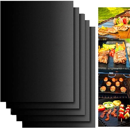 Grill Mat Set of 10-100% Non-Stick BBQ Grill Mats, Reusable & Heavy Duty Under Grill Mat, Easy to Clean, Works for Gas, Charcoal, Electric Grill (15.75 x 13 inch)