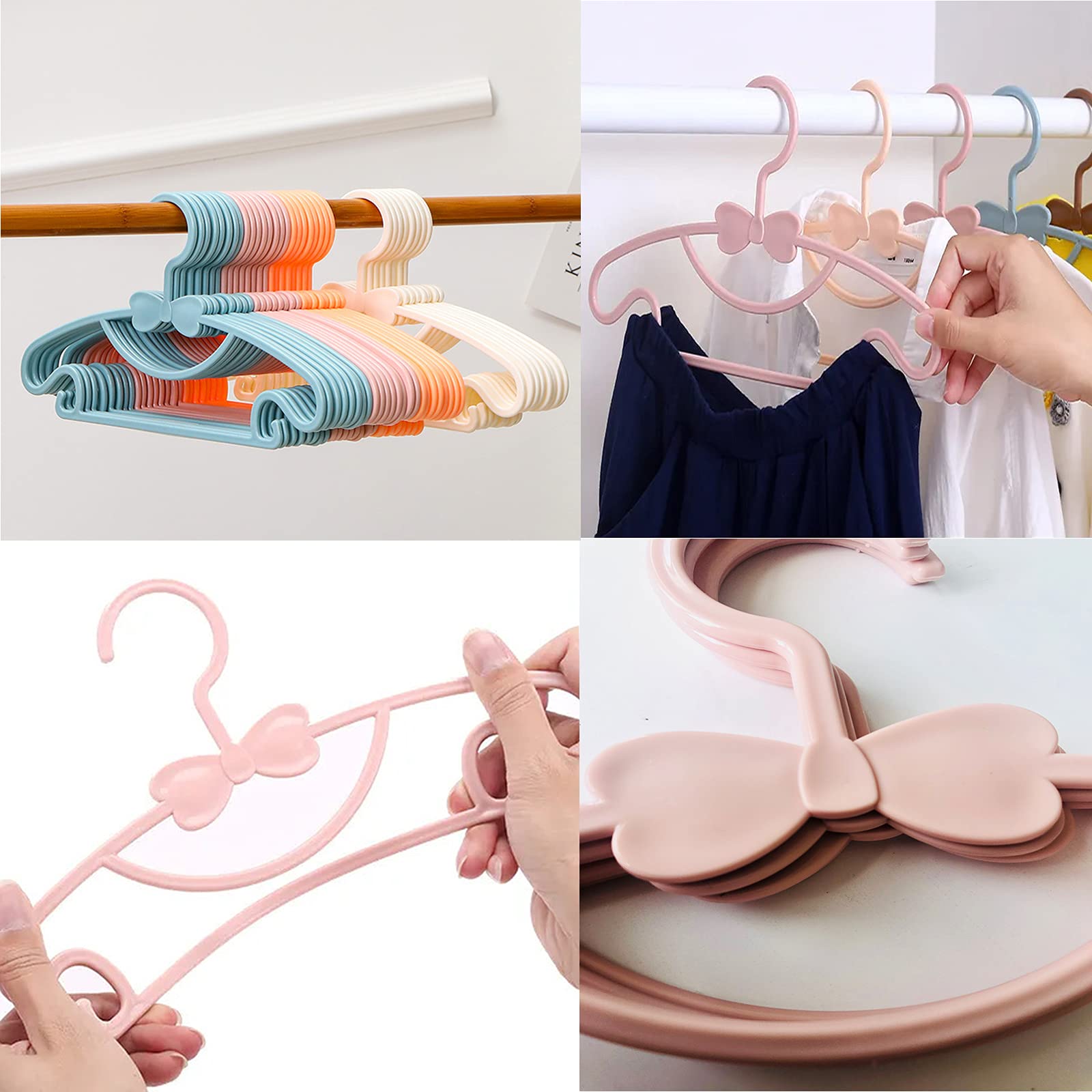Confezione Da 10 Appendini Antiscivolo In Metallo Con Rivestimento In PVC – 42x19.7 Cm, Ganci Girevoli A 360°, Per Maglioni, Giacche E Pantaloni, Senza Fosse, Colore Rosa
