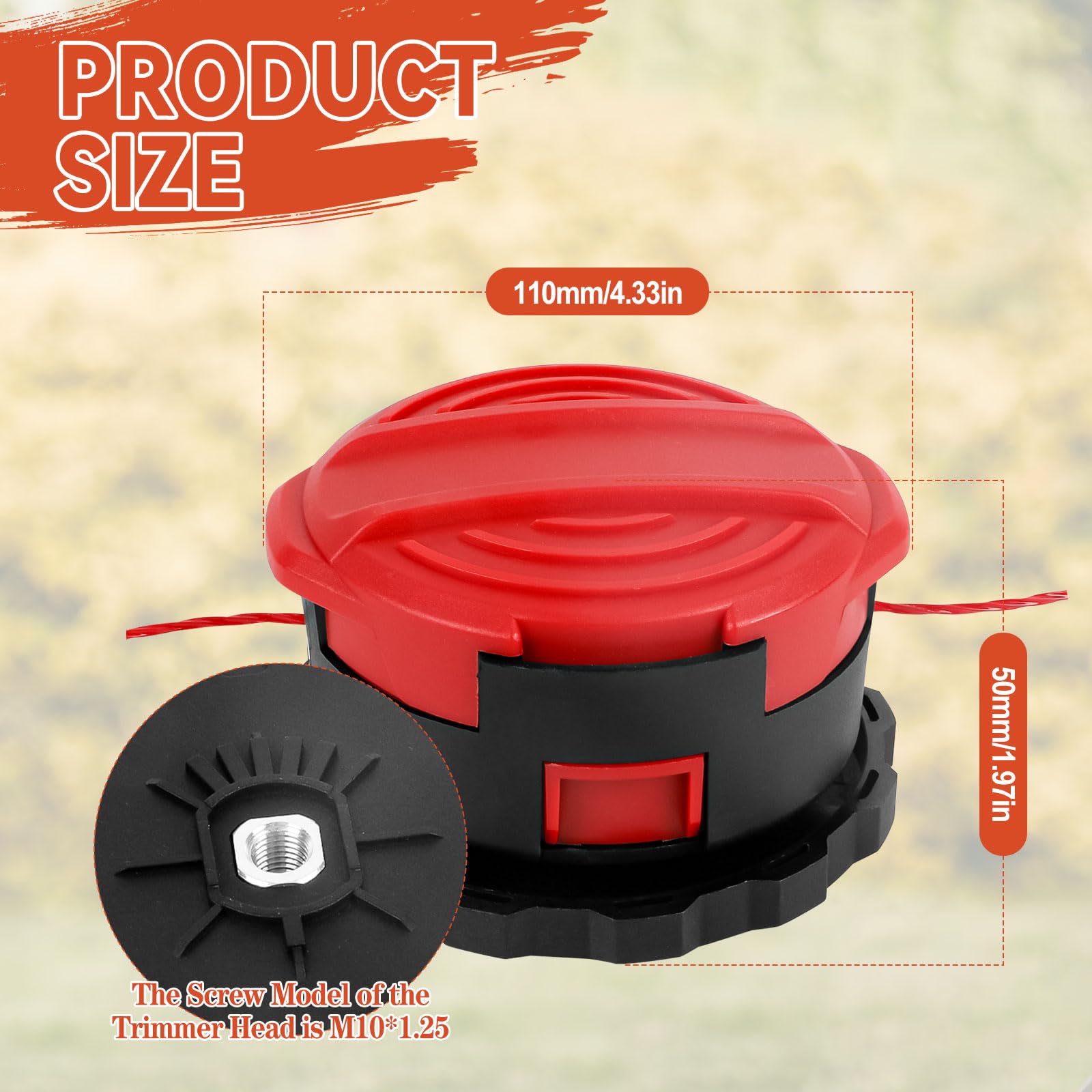 CMZST260H - Cabezal de repuesto compatible con Craftsman CMCST920 CMCST960 CMCST960E1 tipo 1, CMCST920M1 Qucikwind Weedwacker Series, 0.08 pulgadas 20 pies (2)