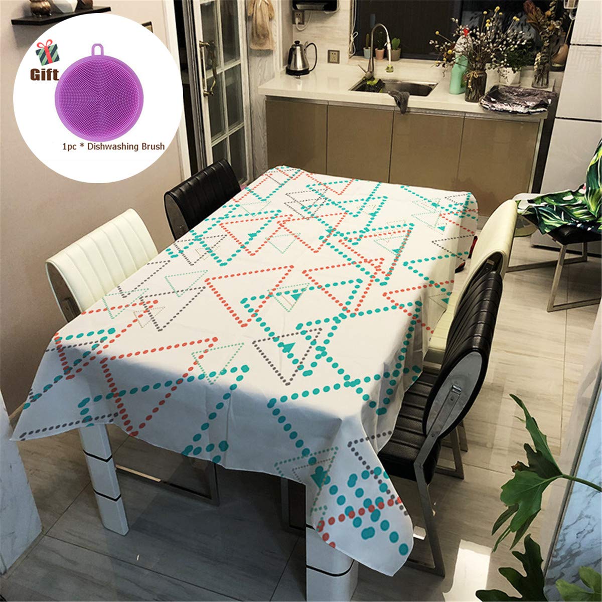vacsAX Tovaglia rettangolare con texture etnica tribale africana, lavabile, resistente alla polvere e alle pieghe, per ristoranti