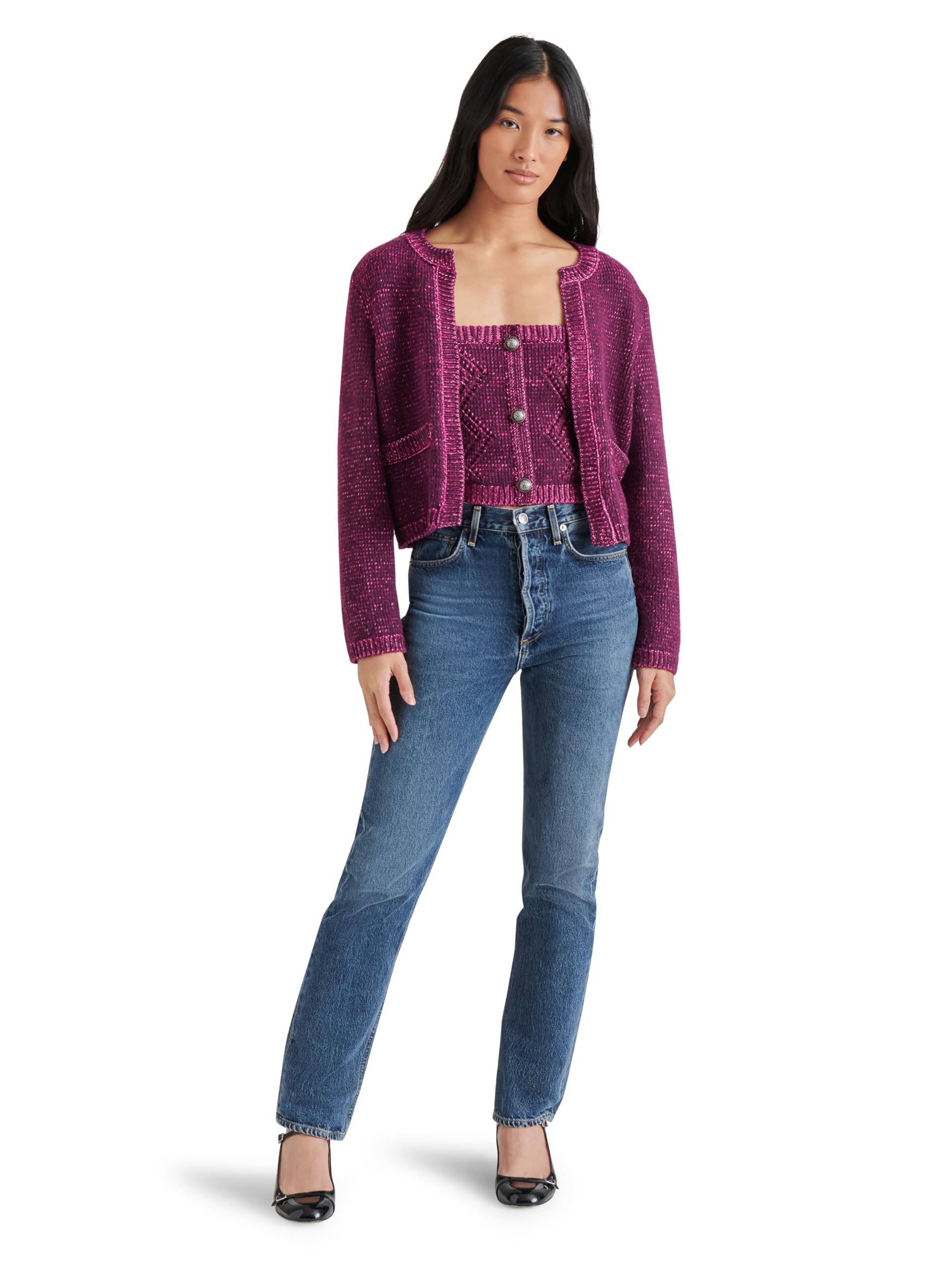 Steve Madden Women's Apparel Emelia Sweater Jacket