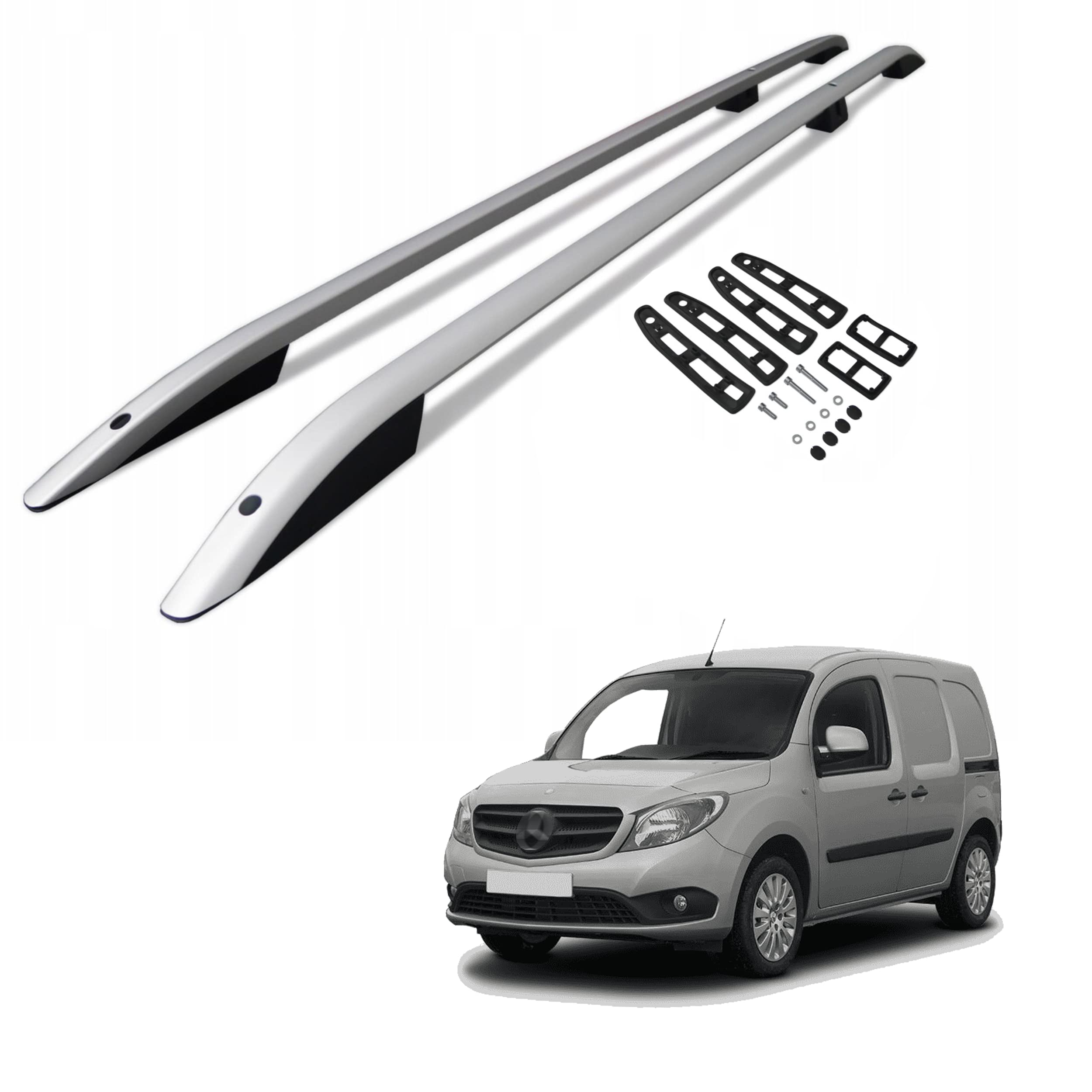 CHROMEMASTER | Baca de techo | Compatible con Mercedes Citan 2012-2021 largo | Para fijar las barras de techo, cajas de techo o portabicicletas | Construcción robusta de aluminio.