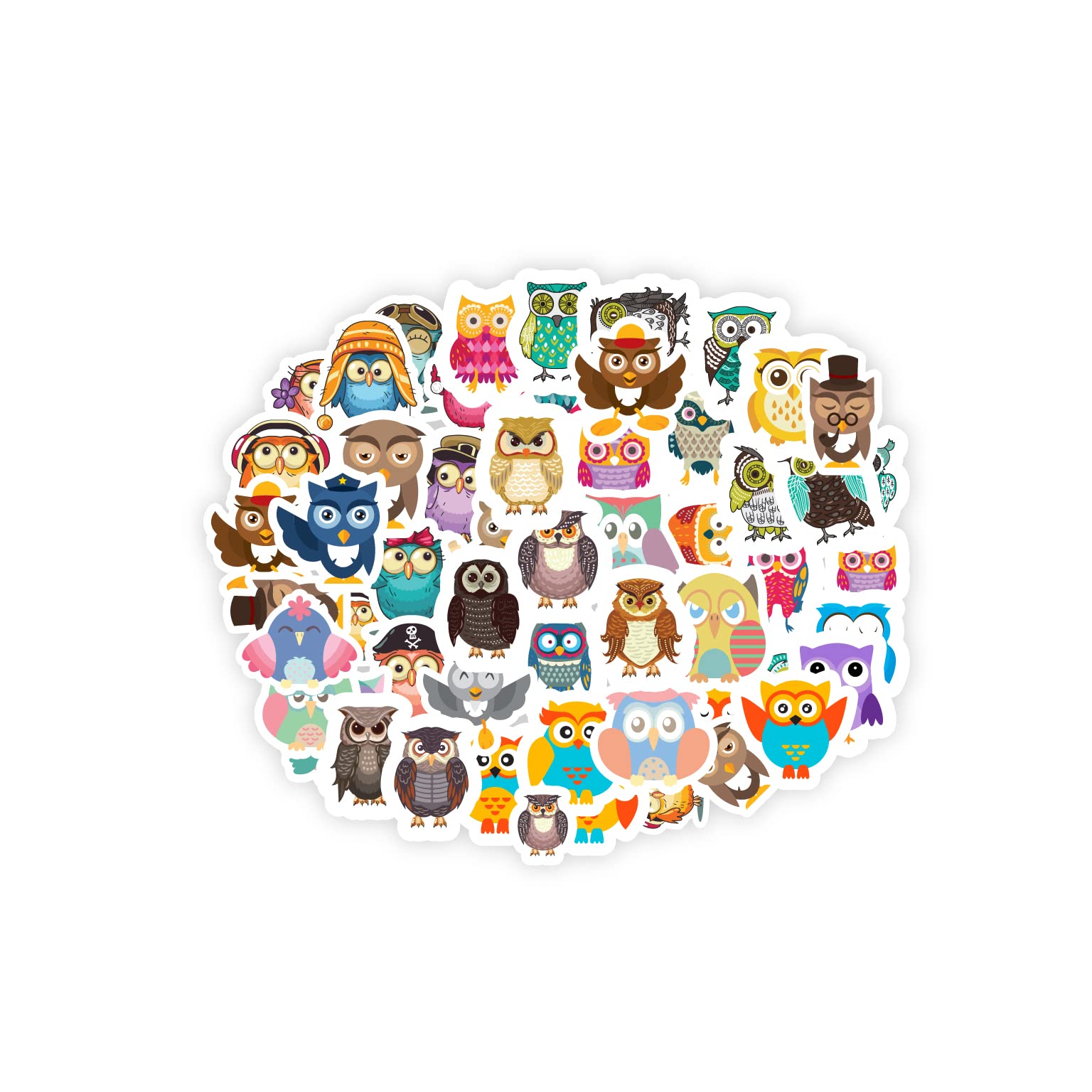 ISEE 360® Set of Cute Owls Printed Scrapbook Sticker for DIY Notebooks Diary Journal Laptop Mobiles Decorative Vinyl Stickers (A4 Size)