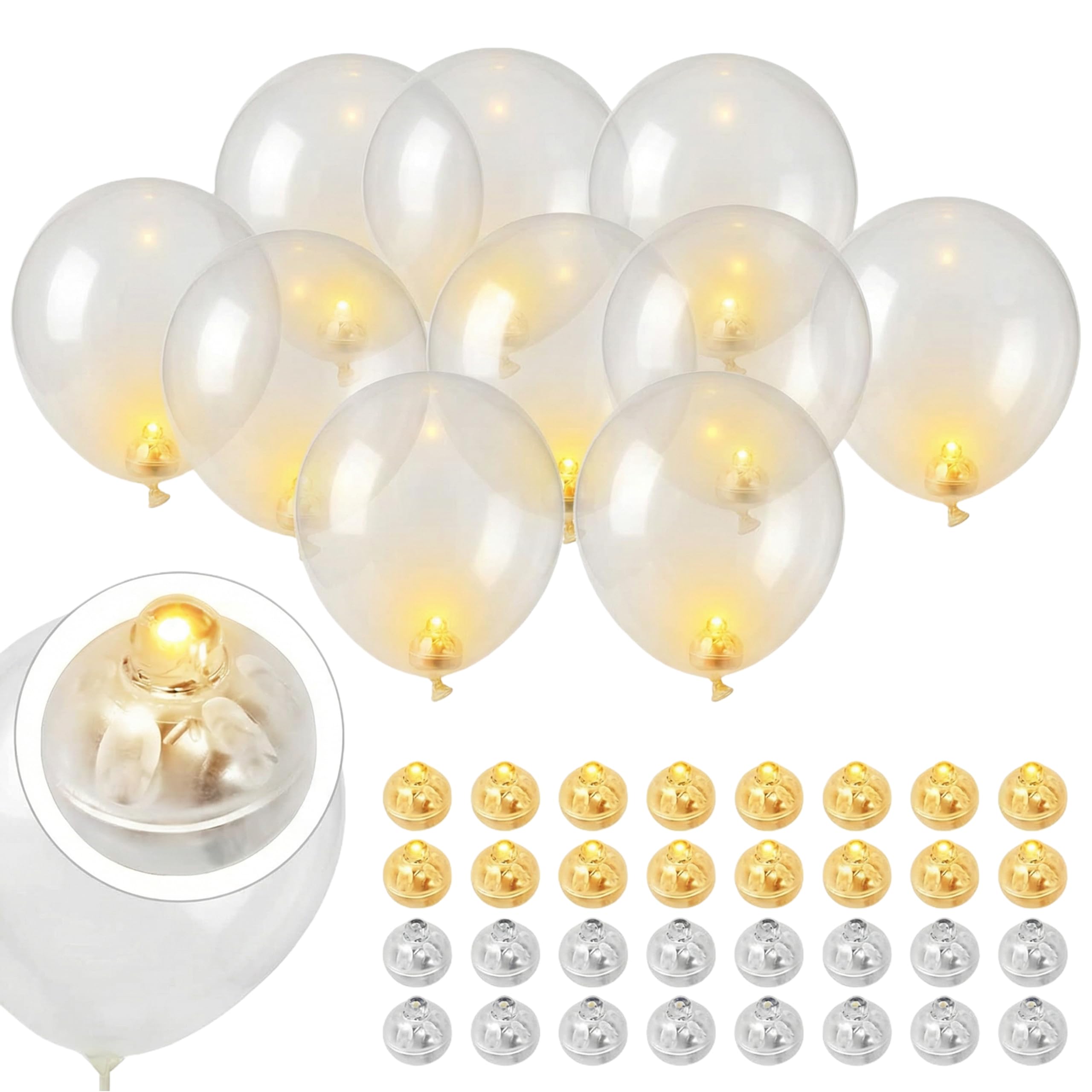 Kimuwote 60 Stück Mini LED Lichter, LED Ballons Lichter Warmweiß,Ballonlichter für Papier Laterne, Hochzeit, Weihnachten, Party, Geburtstag Dekorationen