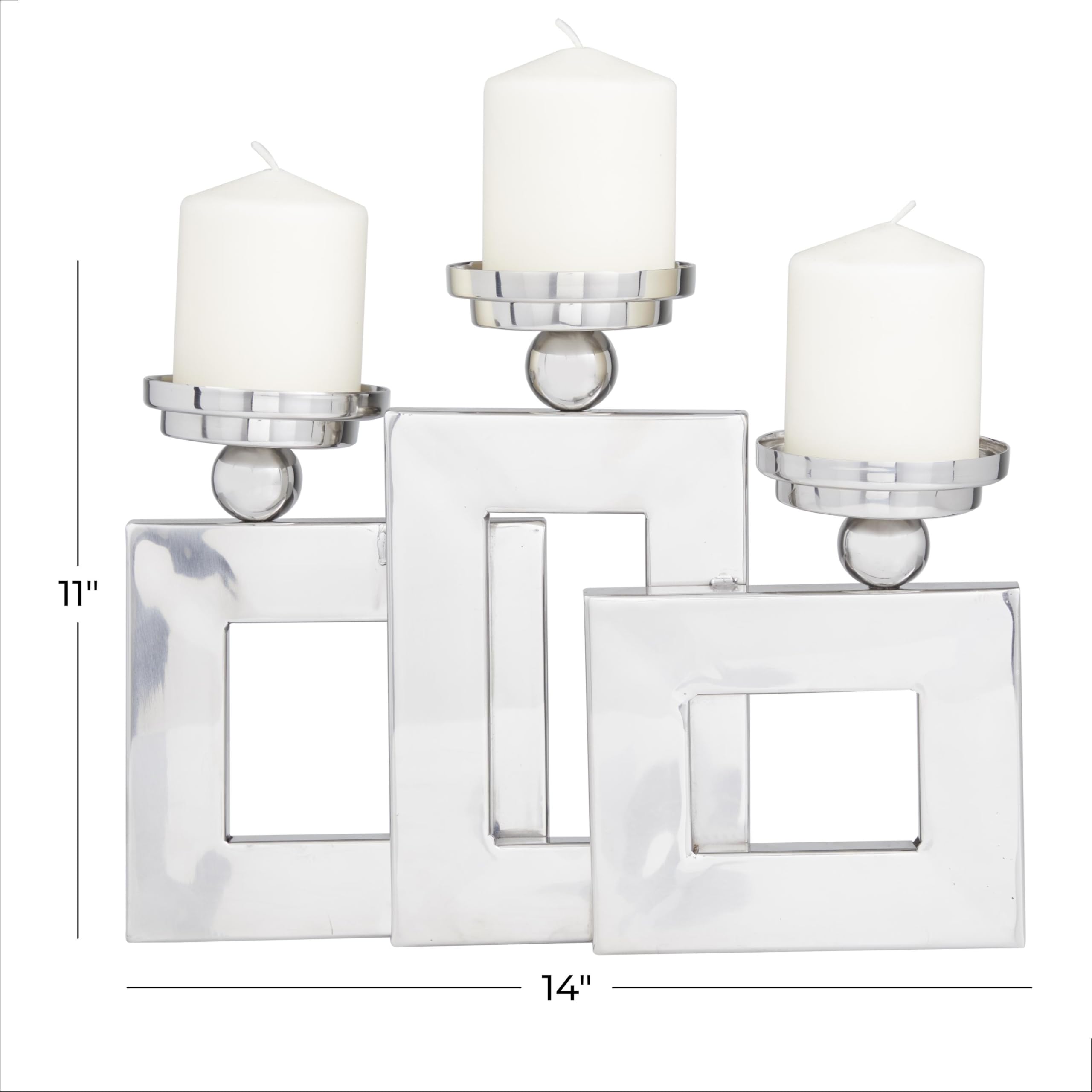 7インチ　ピラーキャンドル 3個 Amazon.co.jp: Deco 79 ステンレススチール ピラー 3プレート