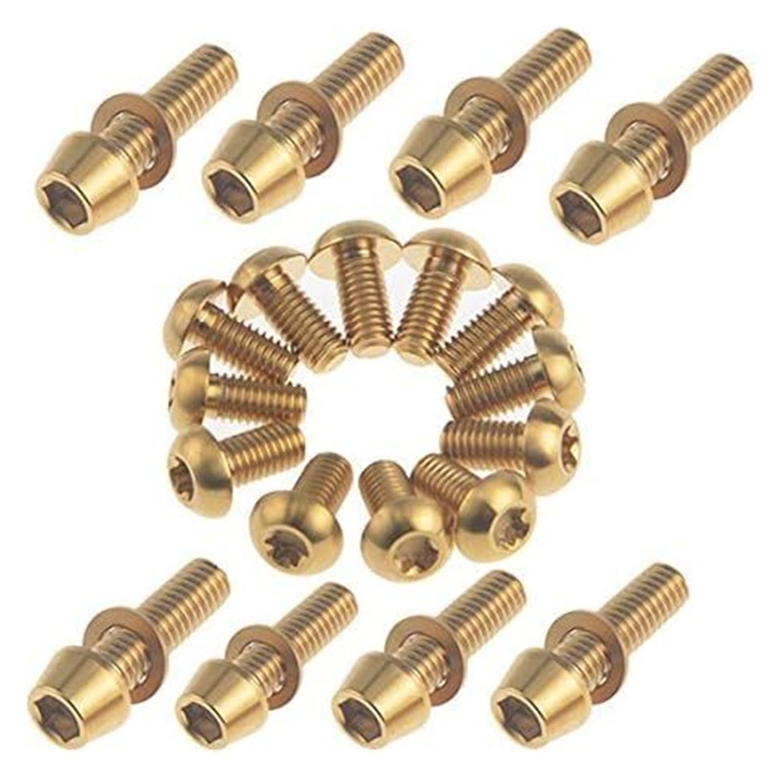 DWAMMEBRS Bicycle Disc Brake Bolts Upgrade Kit 12Pcs M5x10mm For Hope Hayes Magura(Gold)