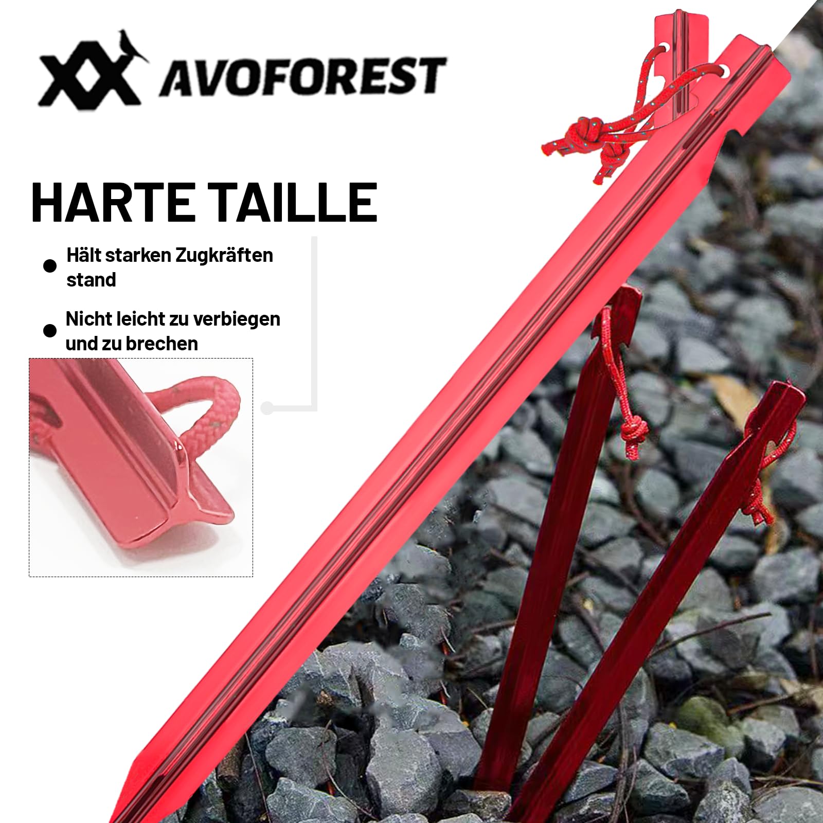 Camping Hammer mit 10 PCS Zelt Heringe, Hammer aus Aluminium, Outdoor-campinghammer, Multifunktionaler Campinghamme für Zeltheringe mit Aufbewahrungstasche (B-Red)