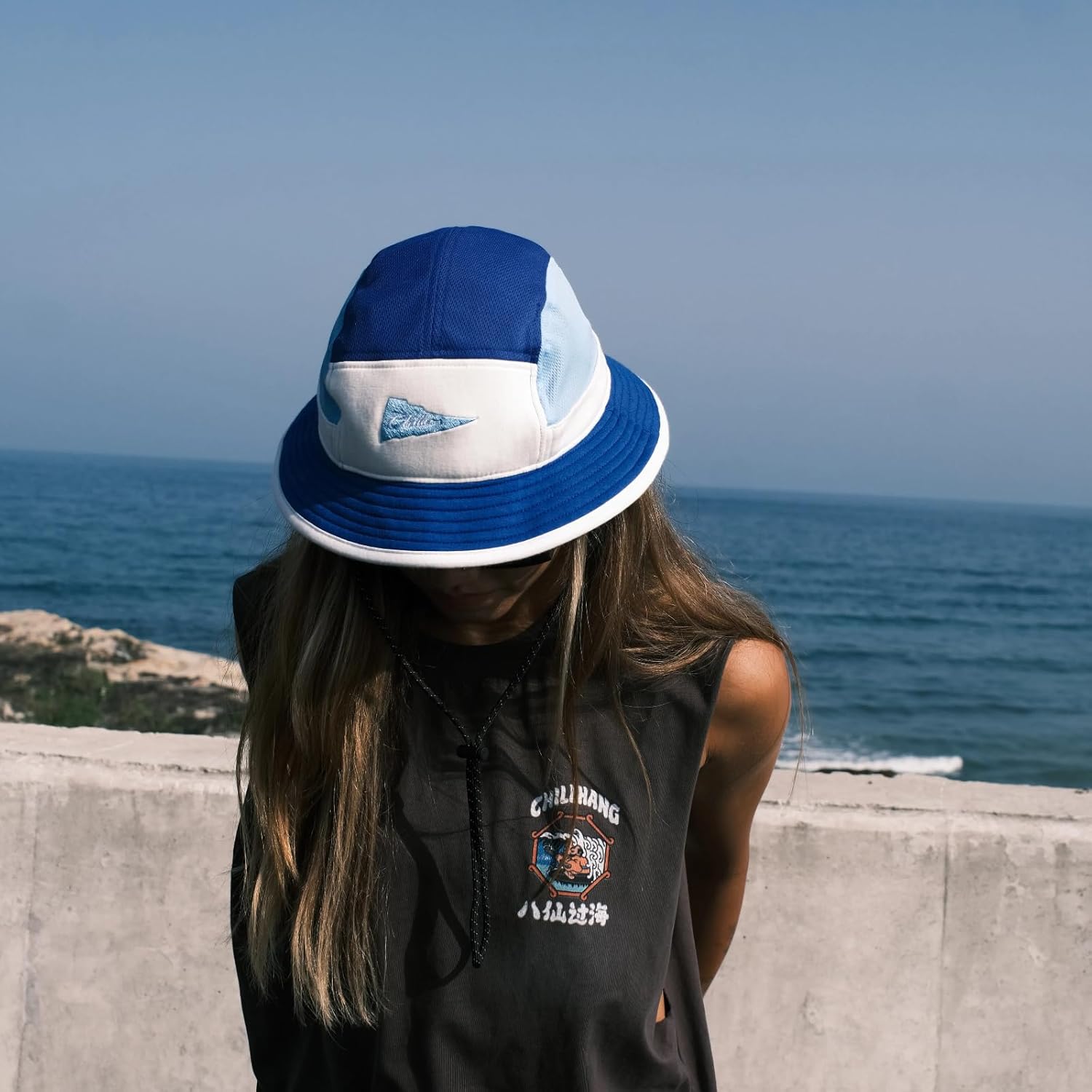 Color-Blocked Fisherman Style Sun Hat for Outdoor Camping, Surfing & Vacations - Wide Brim, UV Protective, Anti-Slip - Image 7