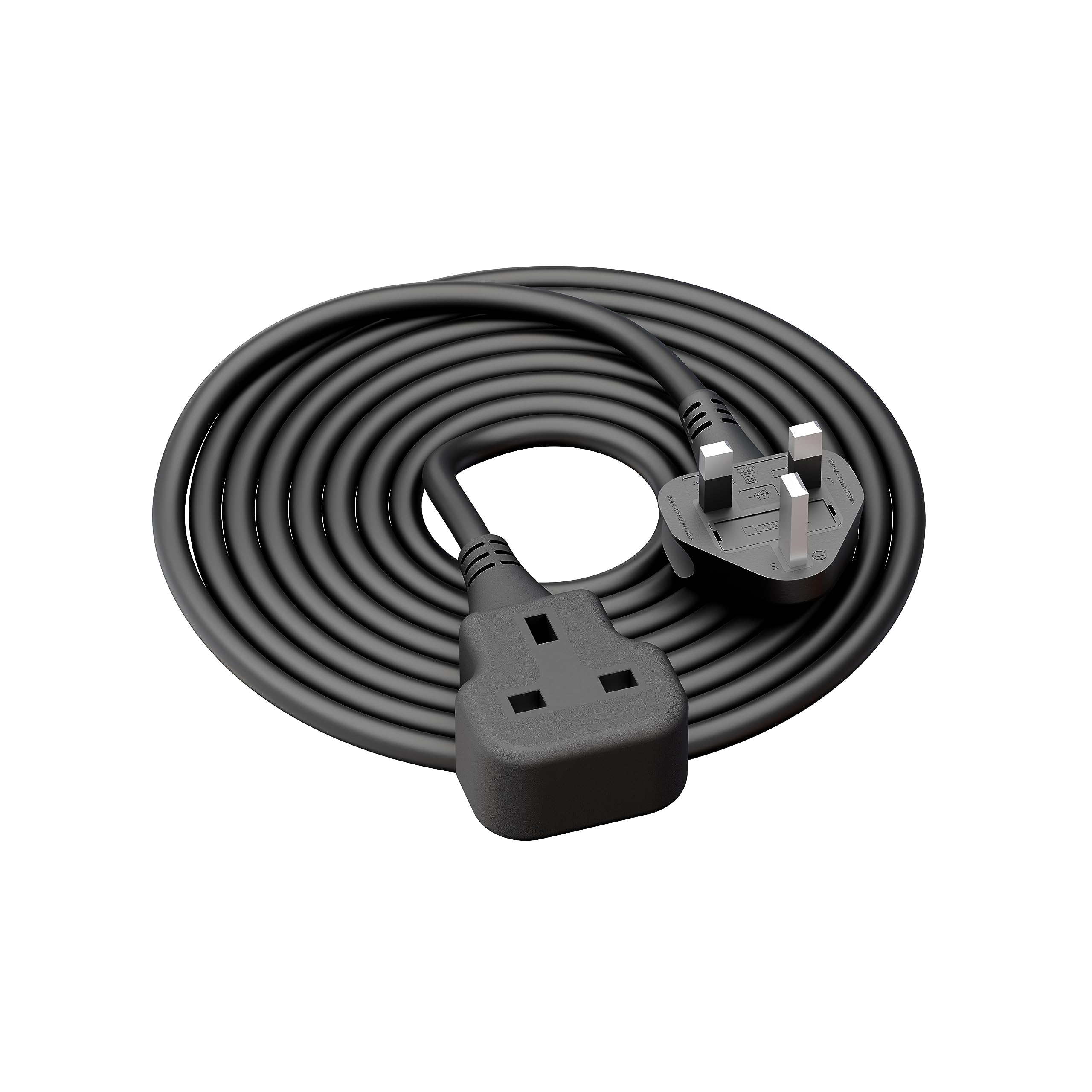 1 Meter Short Extension Lead Single Plug Socket Power Cable 13 Amp Extension Cord Electrical Socket Black — view 9