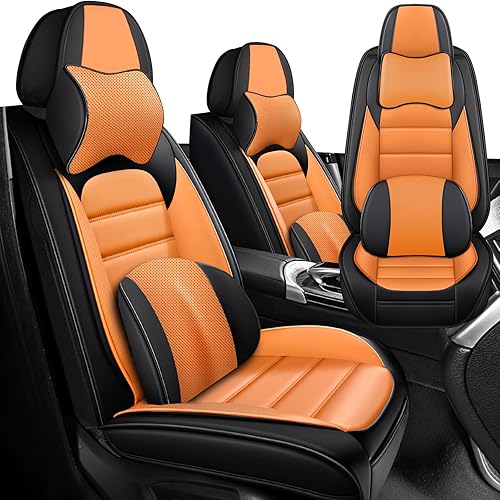 Fundas de asiento de automóvil de lujo para Ford Ranger 2019-2023, impermeables, suaves, transpirables, de piel sintética, con bolsillos de