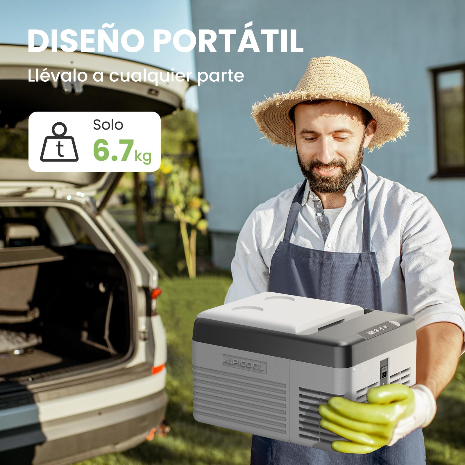 Alpicool Portátil Coche Frigoríficos 9L, Nuevo 2026 de CL9 Nevera Portátil Eléctrica 12V /24V DC, Mini Nevera de Coche 20°C a -20°C, Nevera Compresor para Hogar, Camping, Viajes, Automóvil, Gris