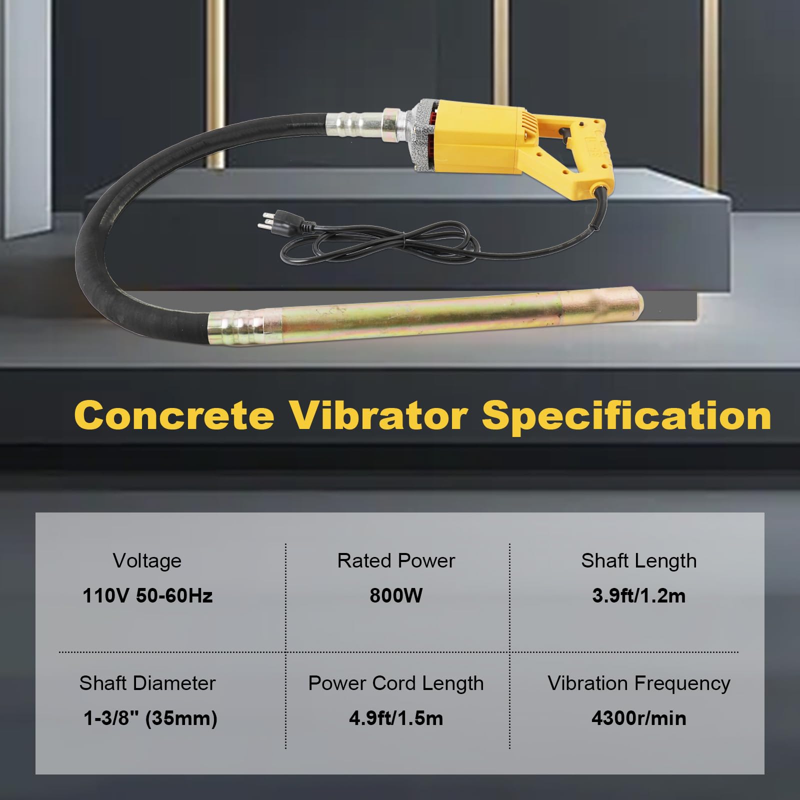 Electric Concrete Vibrator - 800W Powerful Tool -5