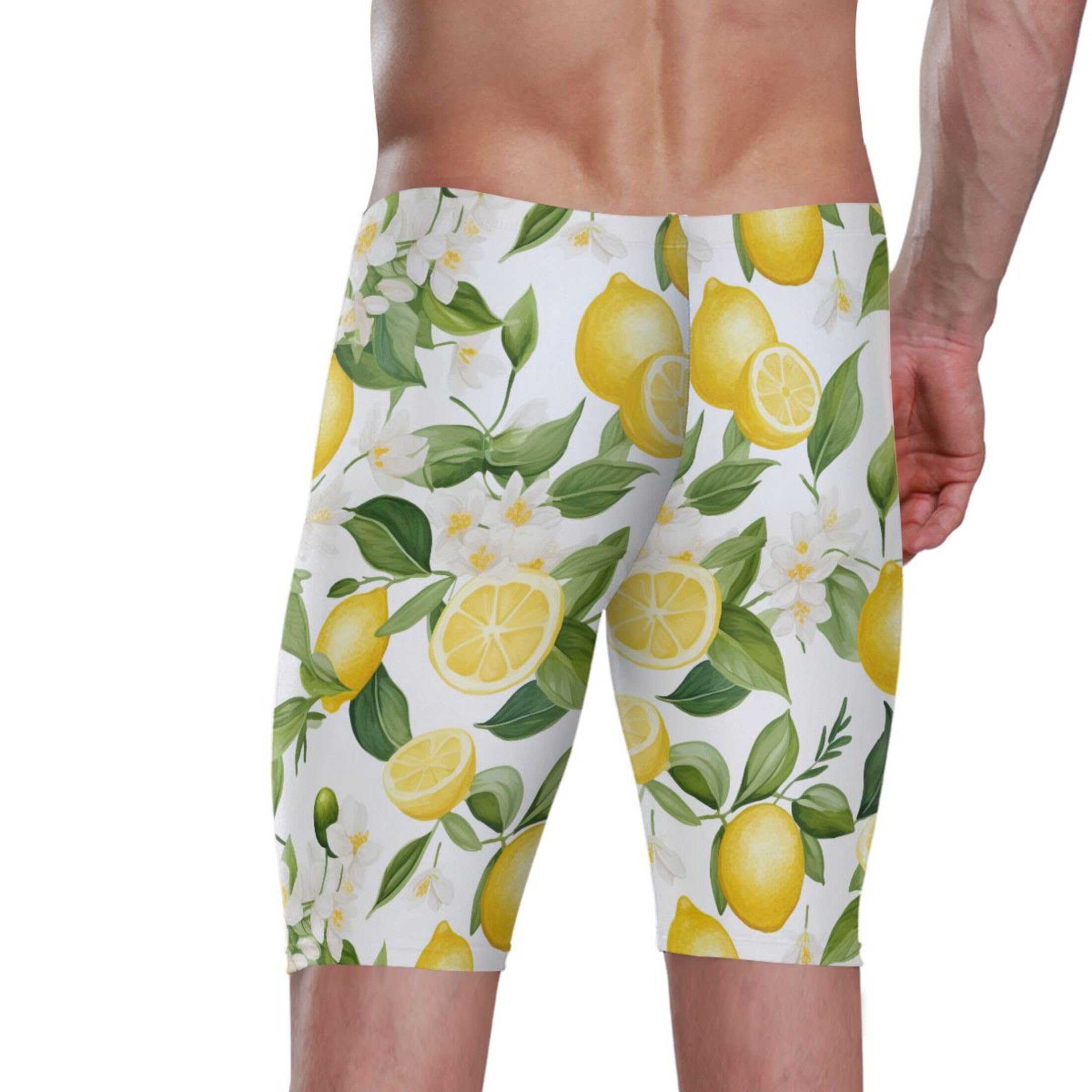 UMIRIKO Lemon Flowers Men's Swim Jammers Swimsuit M B0401761
