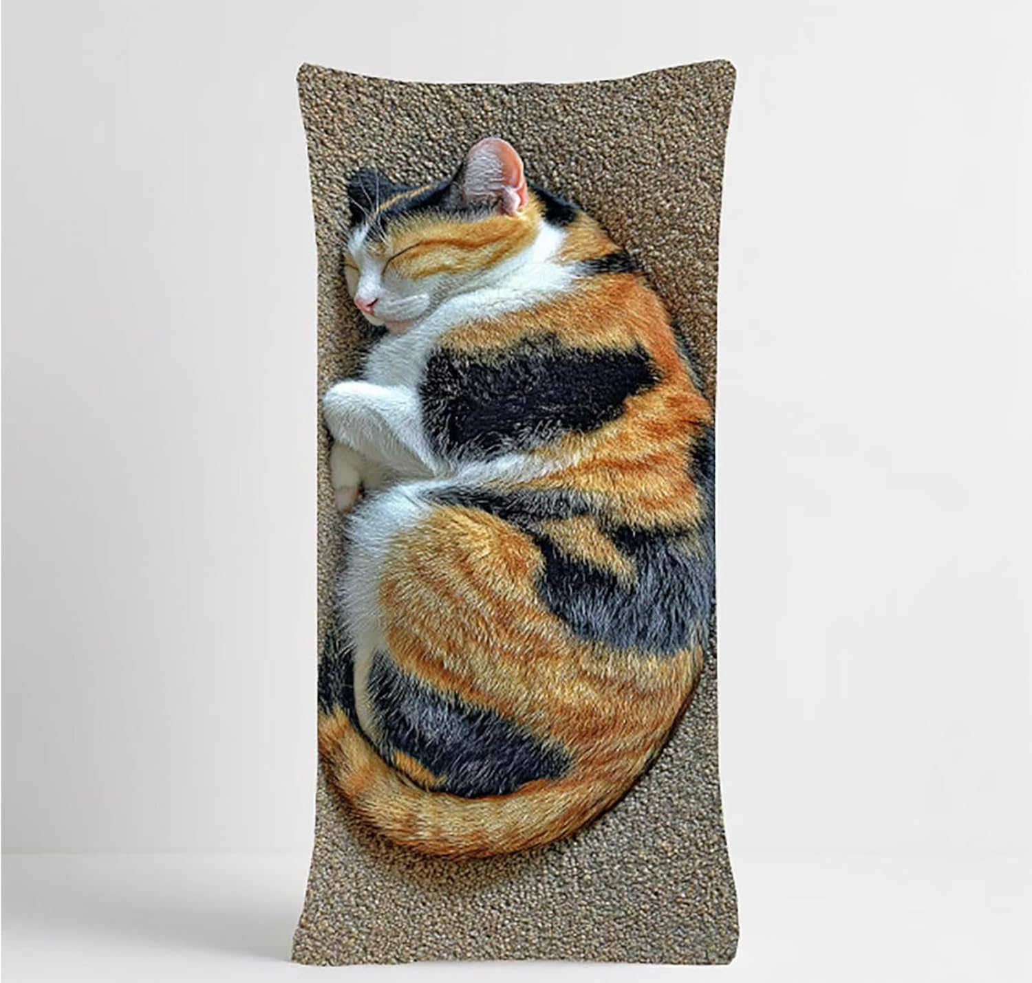 Green Body Pillow Cover, Cat Long Pillow Cases with Hidden Zipper, Waterproof Linen Cushion Covers, Double-Sided Printing, Outdoor Cushion Covers for Bedroom Spring Room Decor 58x16in M-9533