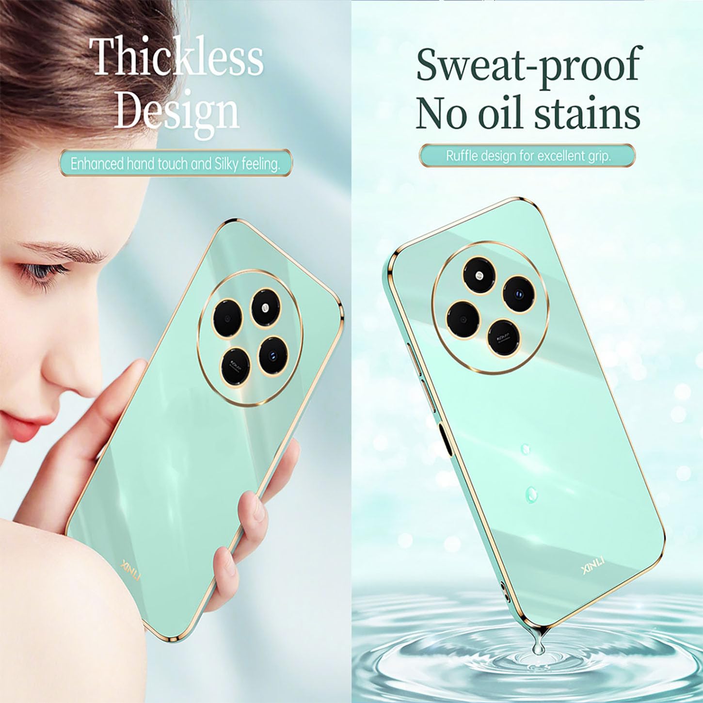 Jual Casing Maple REDMI 14C/ POCO C75 Softcase Silikon Ponsel Electro Plating Bonus Tali Strap | Indonesia