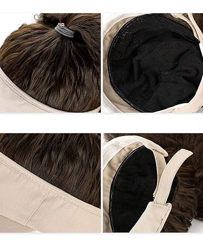 Miniatura 7 de YEKEYI Peluca de cola de caballo, gorra de béisbol con sombreros sintéticos, cabello largo ondulado para mujeres, uso diario en fiestas