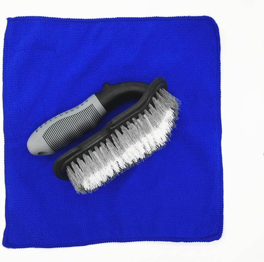 CLSstar Car Vehicle Motorcycle Wheel Tire Rim Scrub Brush Washing Clean Tool -Microfiber Cleaning Cloth