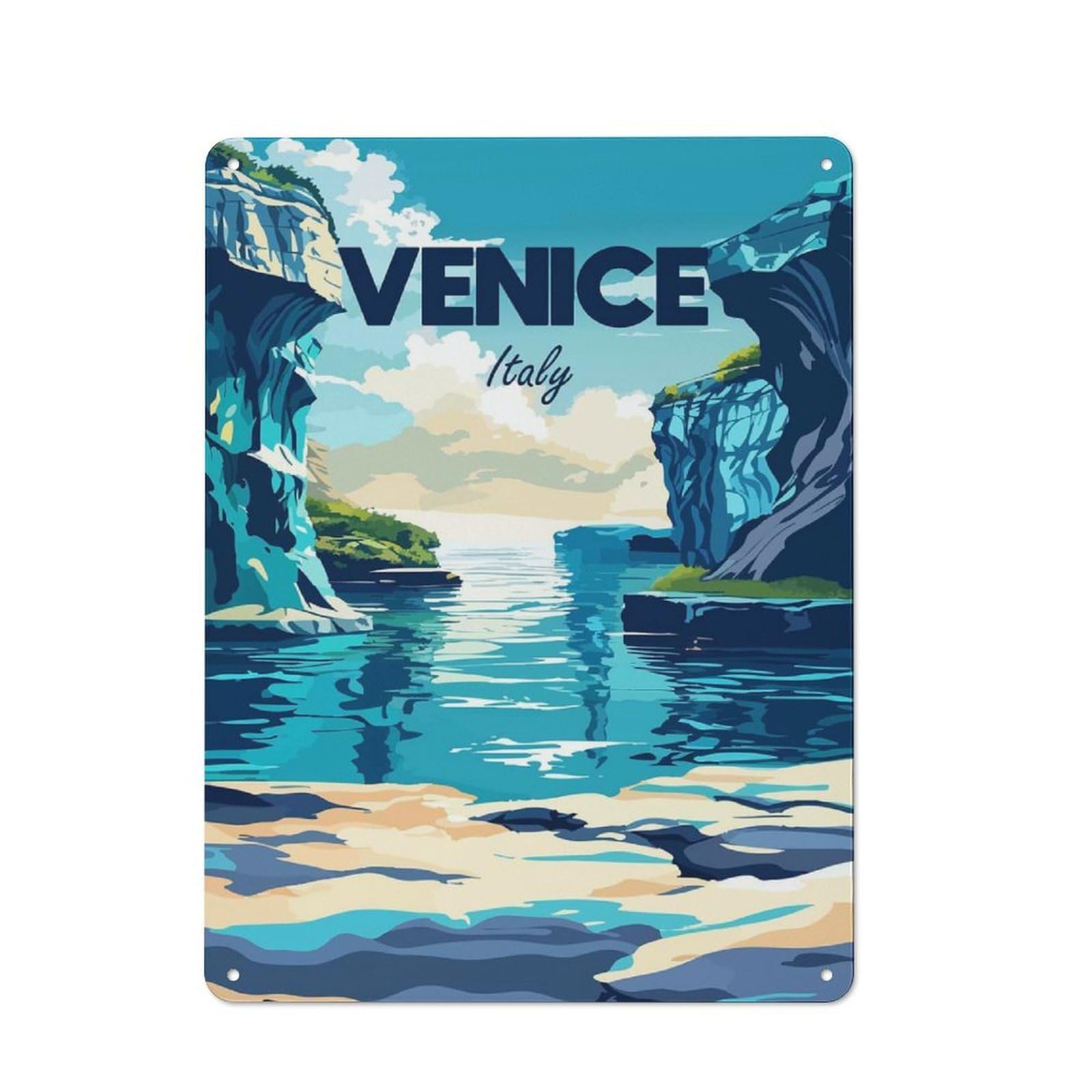 Junmoney Style-19 Venice, Italy Travel (2) Vintage Tin Sign 40X30cm For Garage Wall, For Everyday Room Decor With A Vintage Look