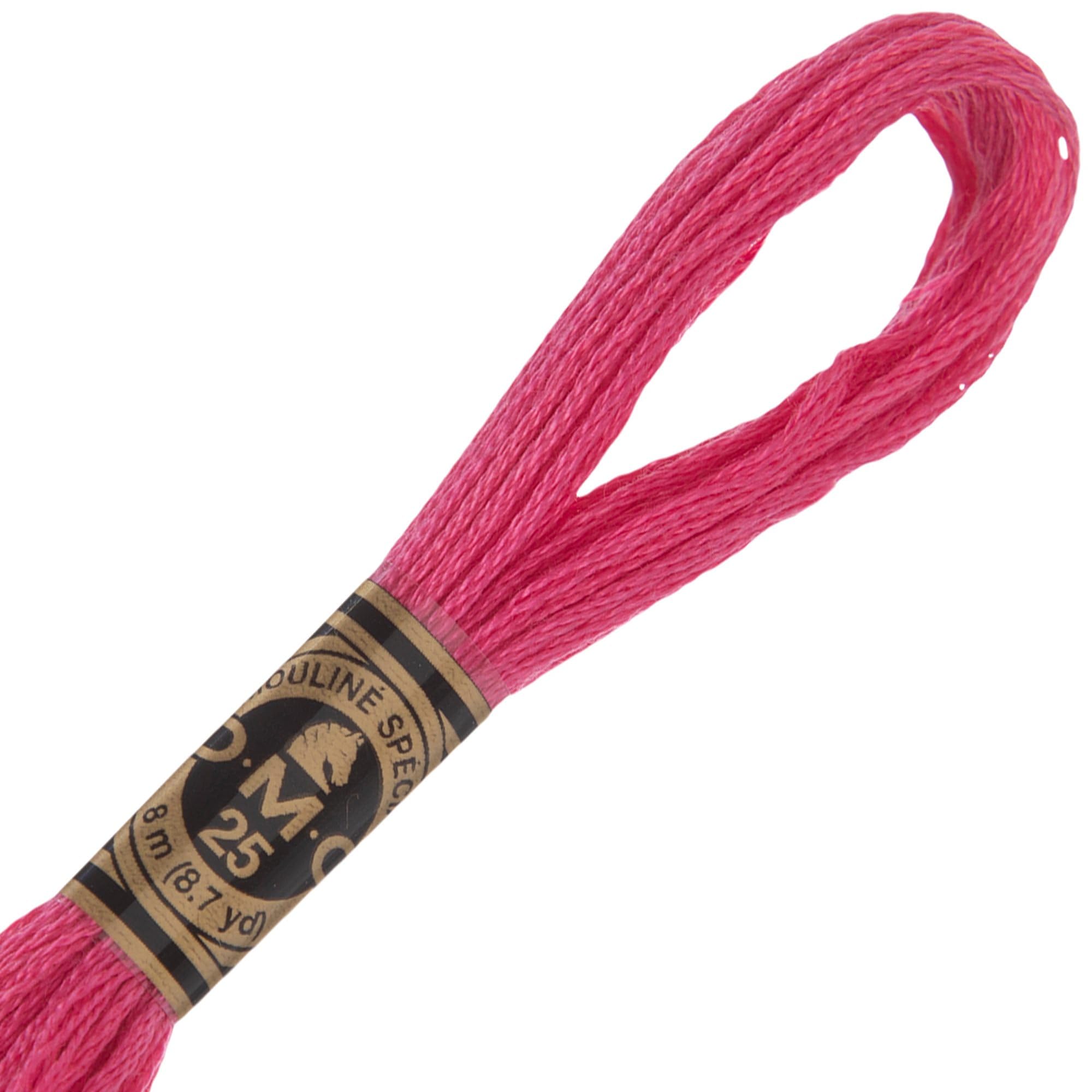 Hobby Lobby DMC Cotton Embroidery Floss - 602 Medium Cranberry, Set of 12